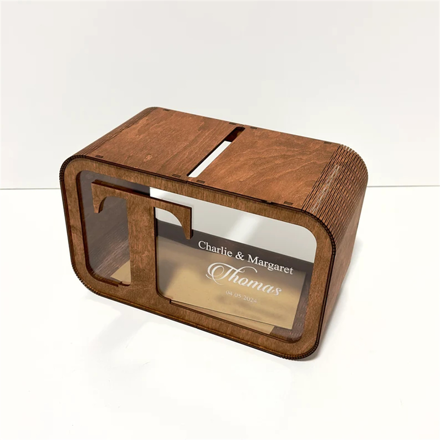 Wedding greeting card boxes with card slots, country-style wedding gift boxes, custom wooden greeting card boxes, personalized wedding gifts, Bohemian-style wedding decorations, custom gift boxes