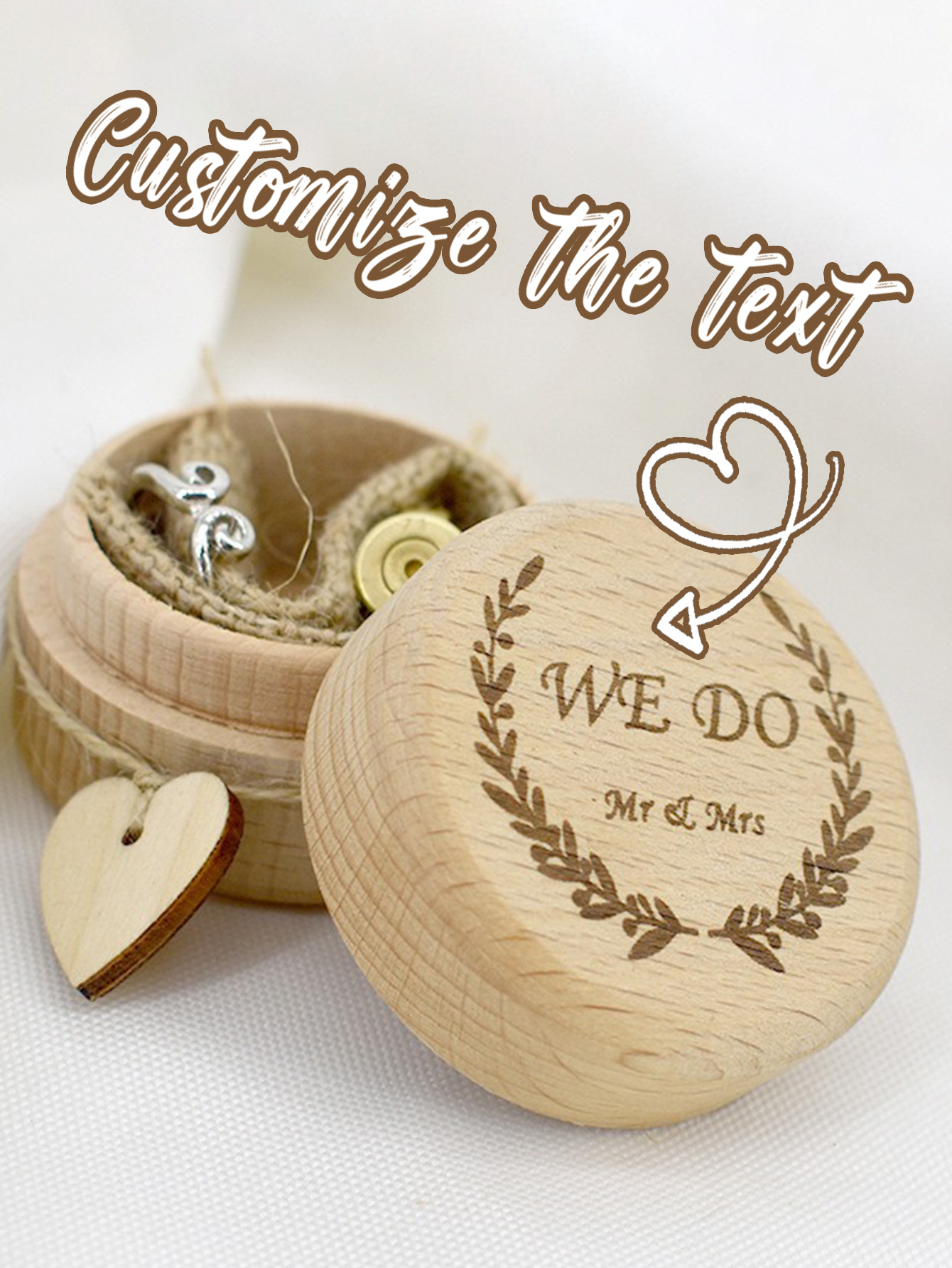 Personalized Wooden Ring Box with Custom Engraving