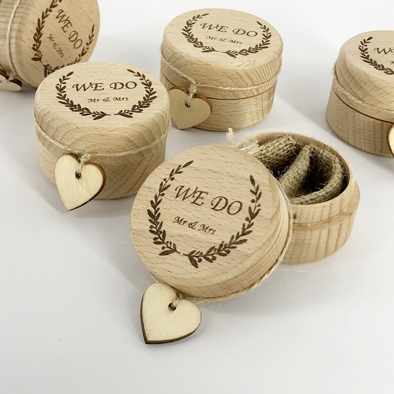 Personalized Wooden Ring Box with Custom Engraving