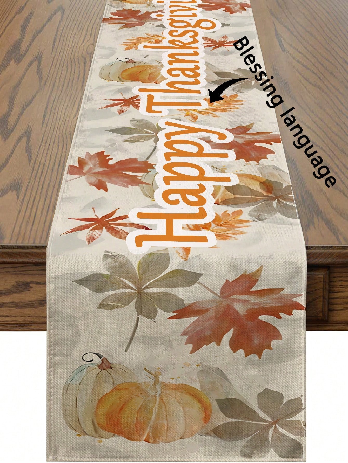Personalized Tablecloth with Pumpkin Painting Design