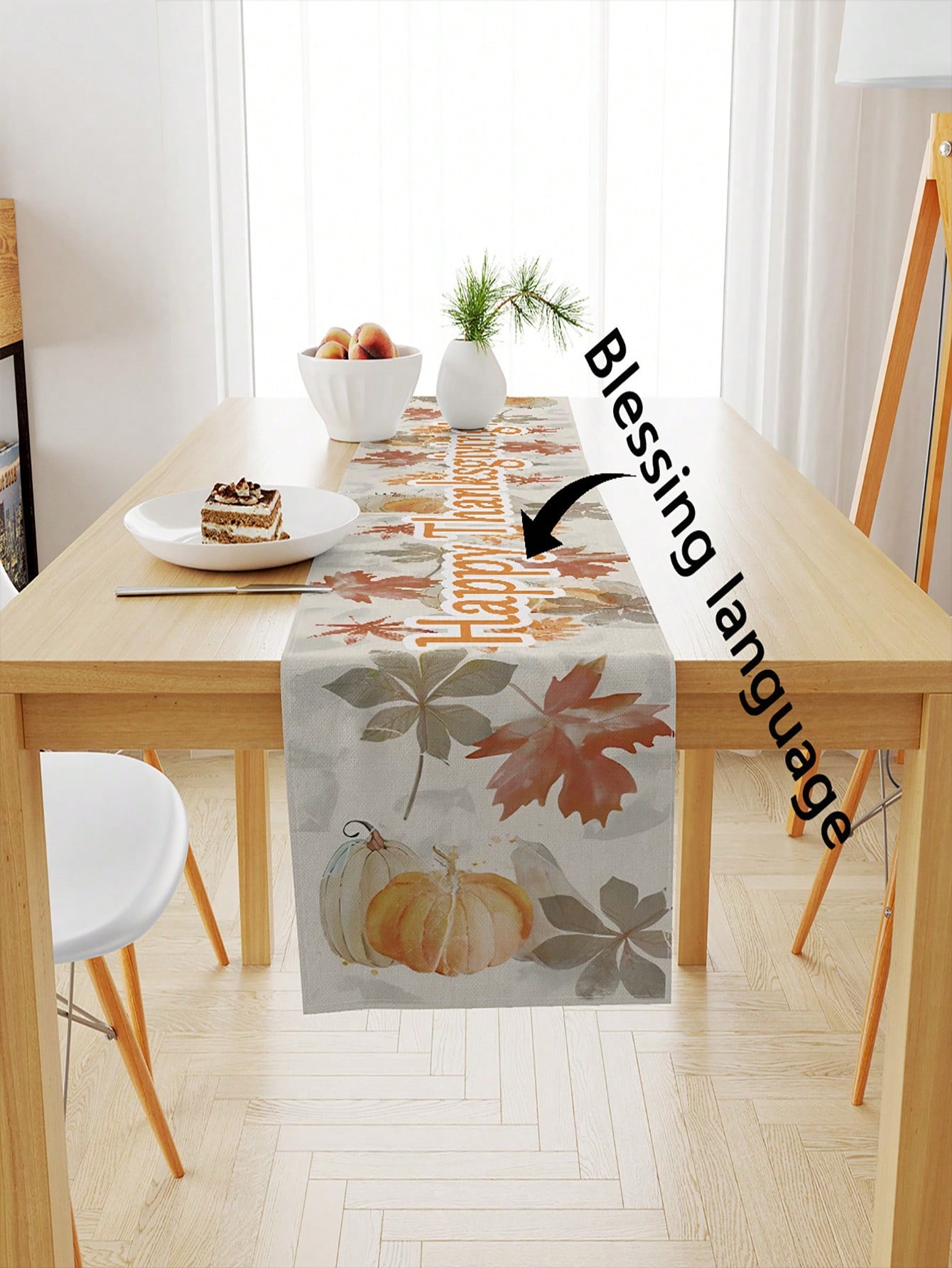 Personalized Tablecloth with Pumpkin Painting Design