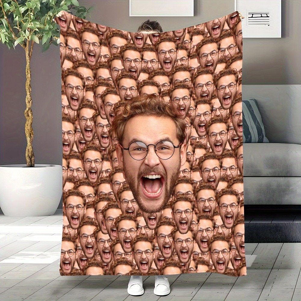 personalized Funny Face Flannel Blanket