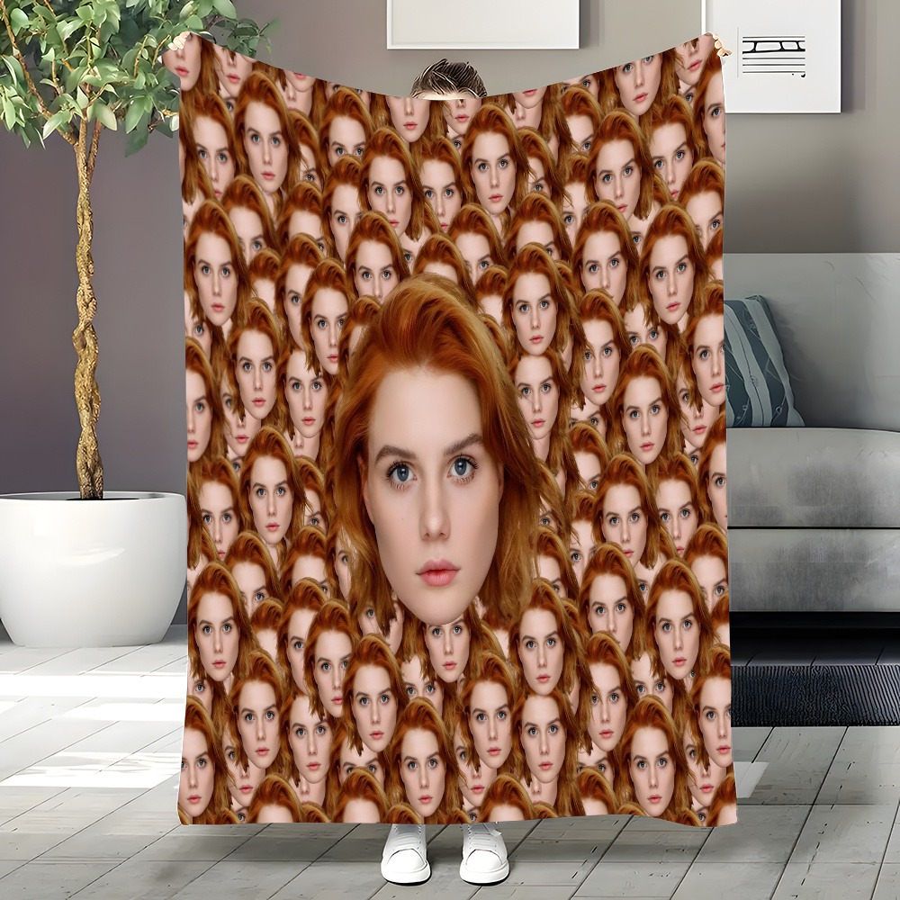 personalized Funny Face Flannel Blanket