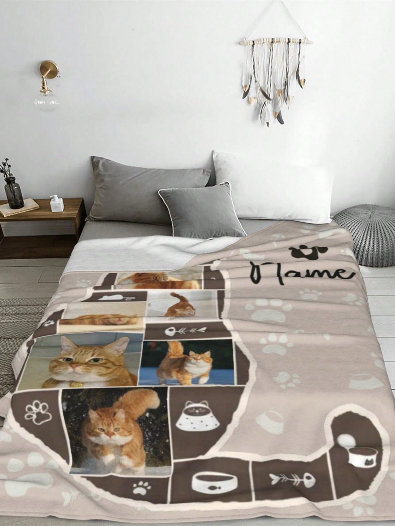 Personalized Photo Text Flannel Blanket