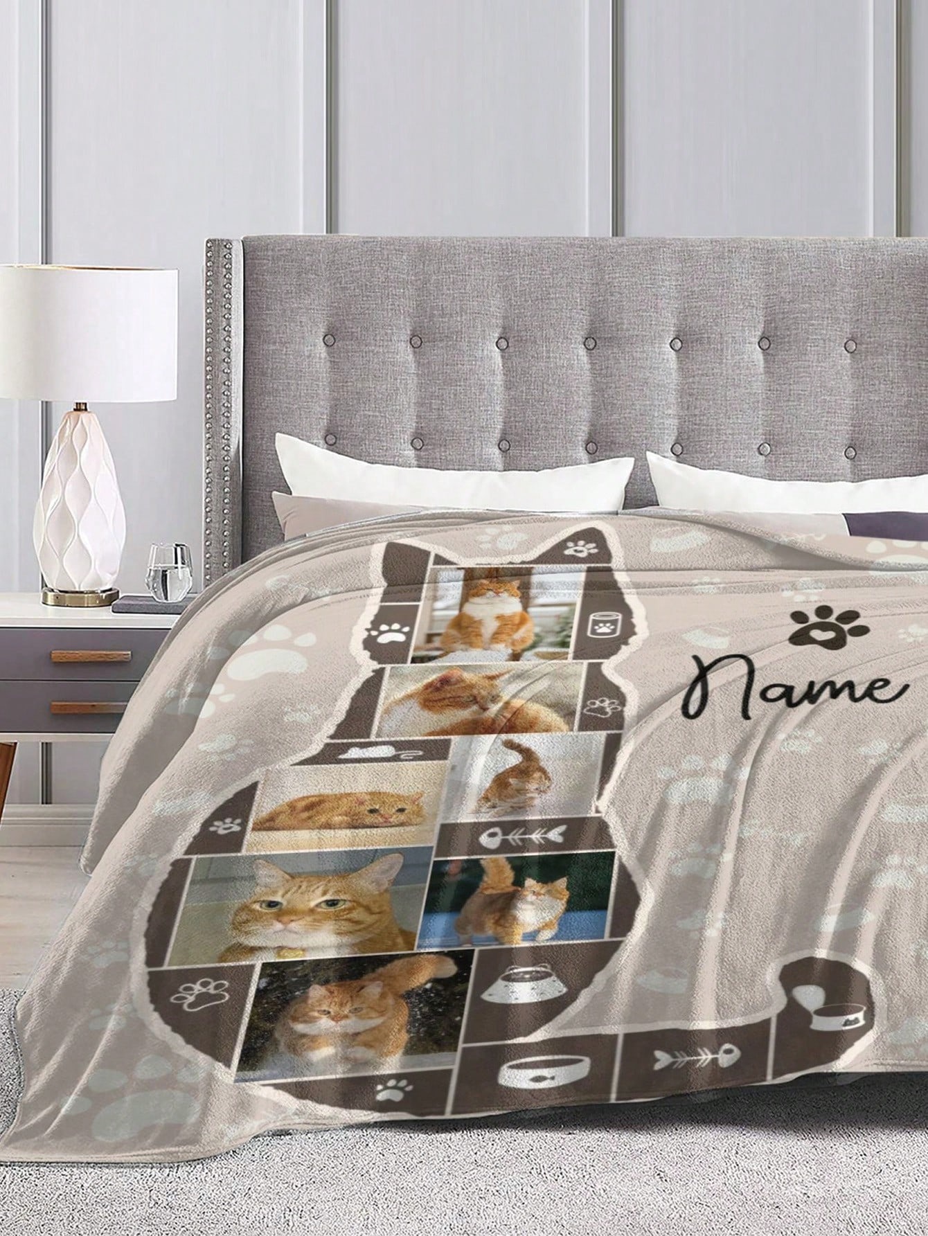 Personalized Photo Text Flannel Blanket