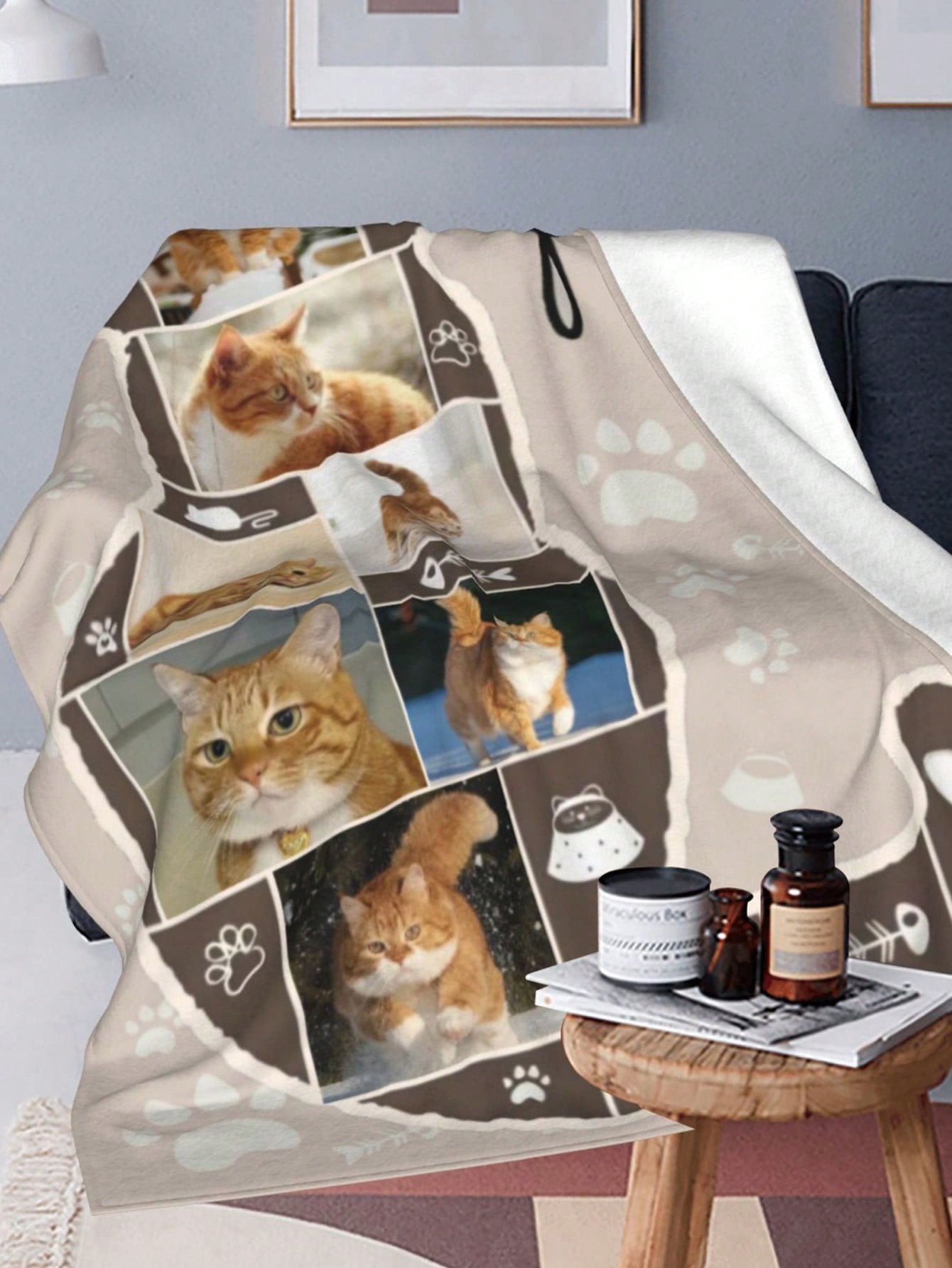 Personalized Photo Text Flannel Blanket