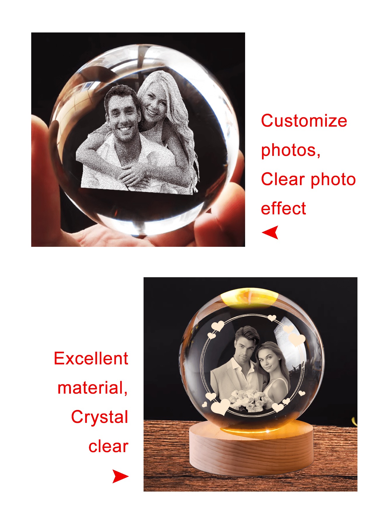 Personalized 3D Photo Crystal Ball
