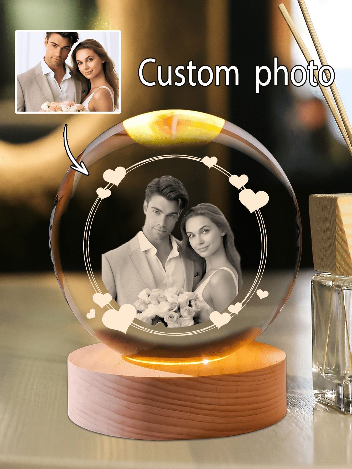 Personalized 3D Photo Crystal Ball