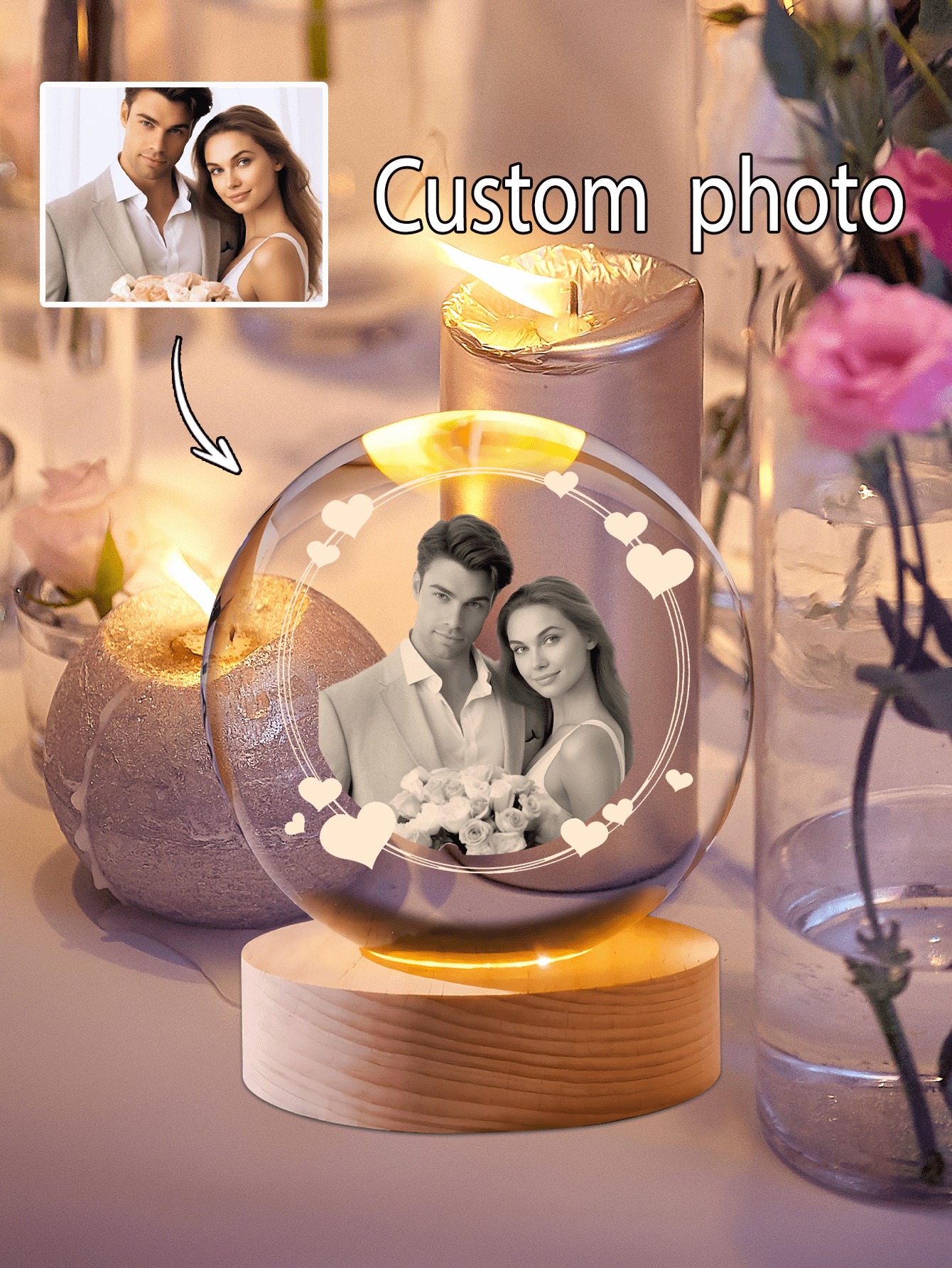 Personalized 3D Photo Crystal Ball