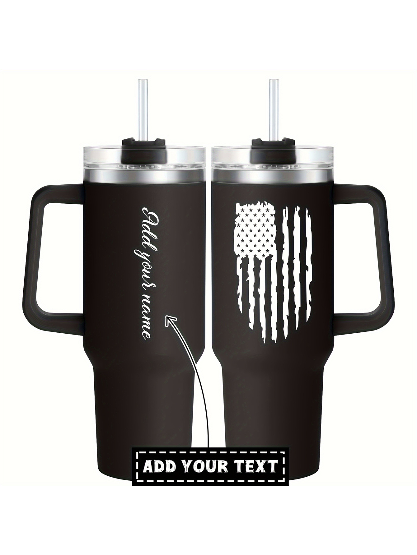 Custom Pink Insulated Travel Mug with Handle