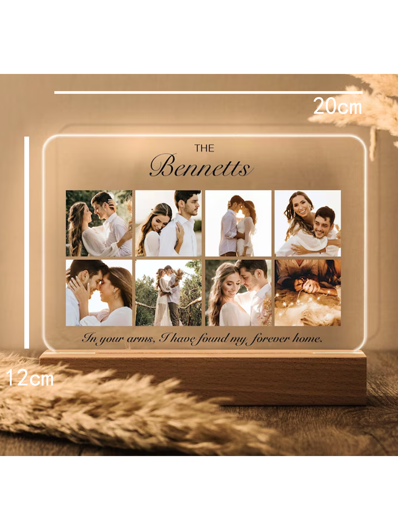 Custom Photo Collage Night Light Couples Gift, Personalized Photo Gifts for Families, Home Decor Wedding Decor Best Friend Gifts for Her Him