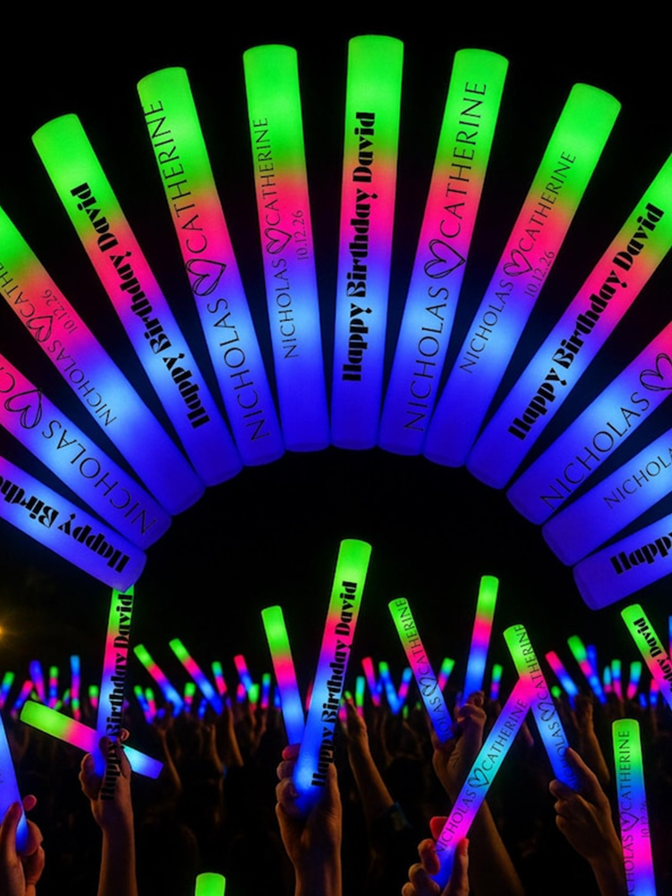 Personalized LED Foam Glow Sticks