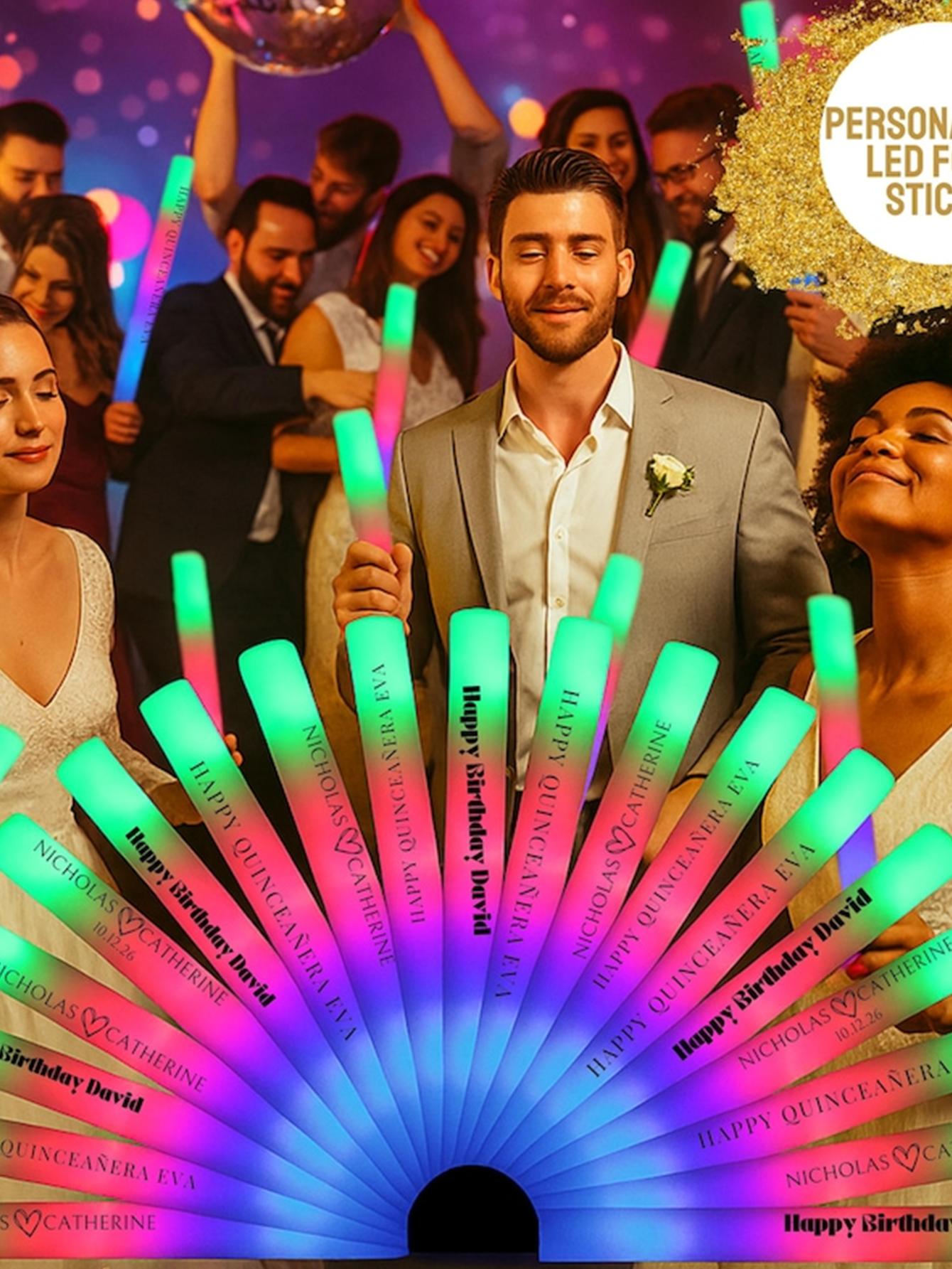 Personalized LED Foam Glow Sticks