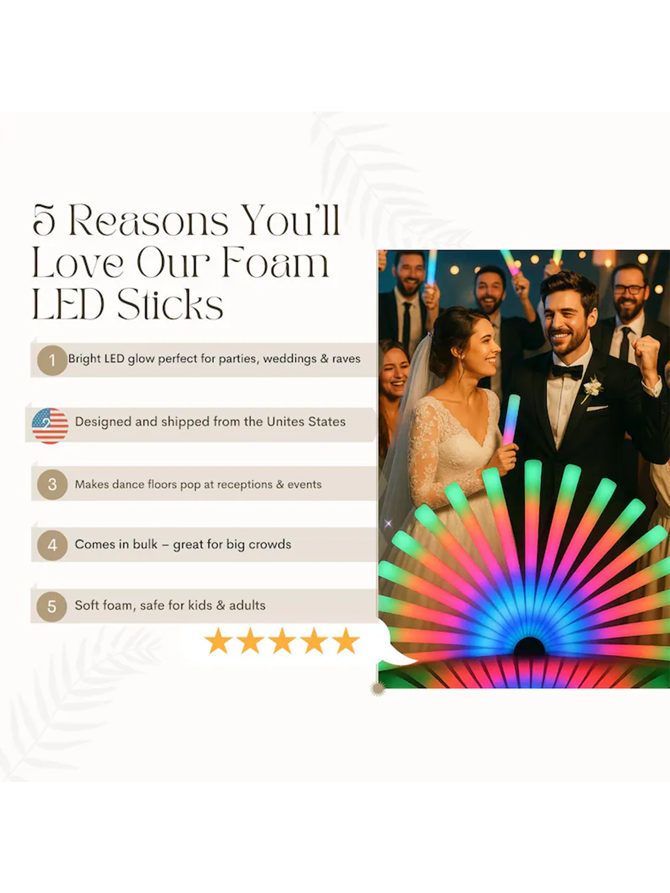 Personalized LED Foam Glow Sticks