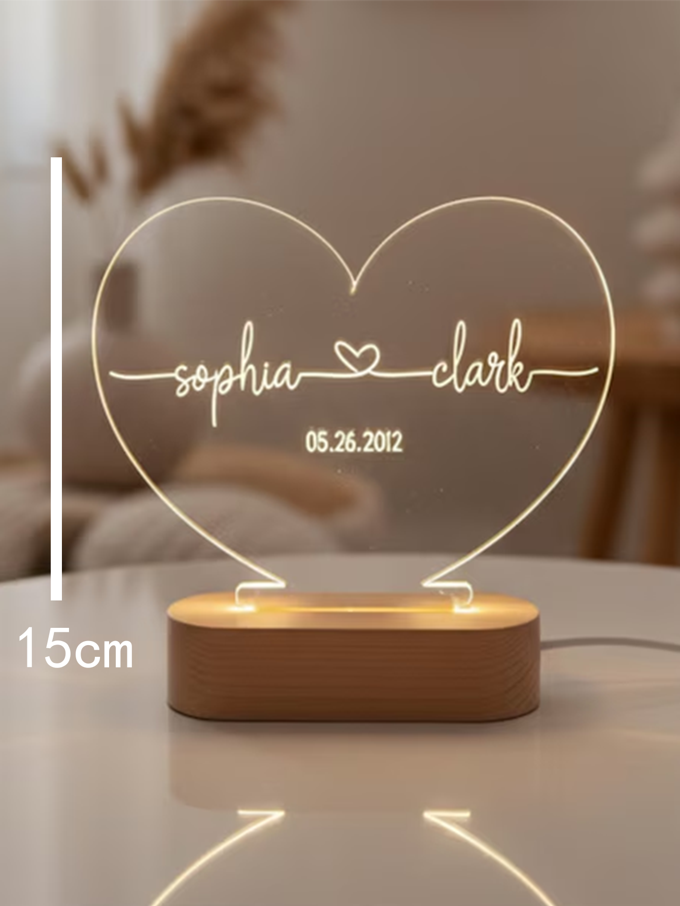 Custom Night Light as Valentines Day Gift - Anniversary gift - Romantic gift for couple - Gift for Him - Names And Date - Engagement Gift