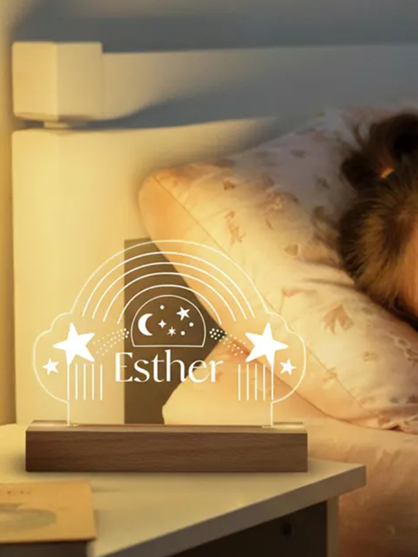 Custom Name Moon Star Night Light - Gift for Children