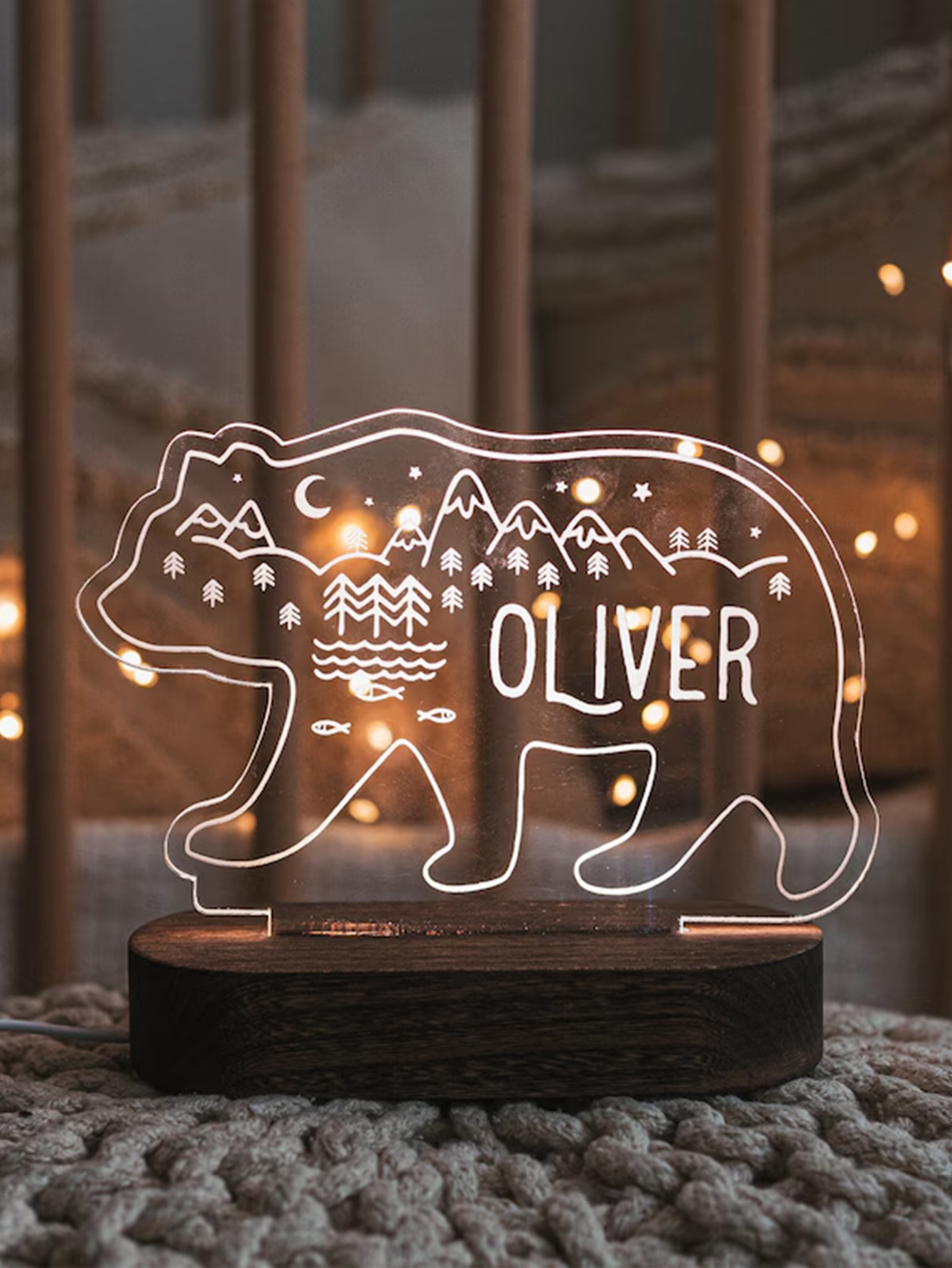 Personalized Rainbow Night Light - Gift for Baby