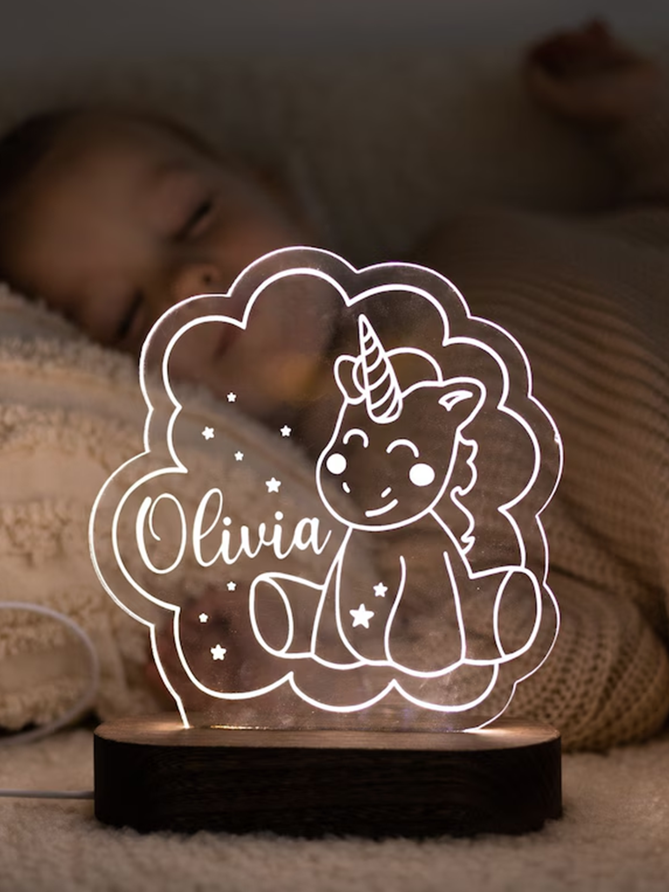 Personalized Rainbow Night Light - Gift for Baby