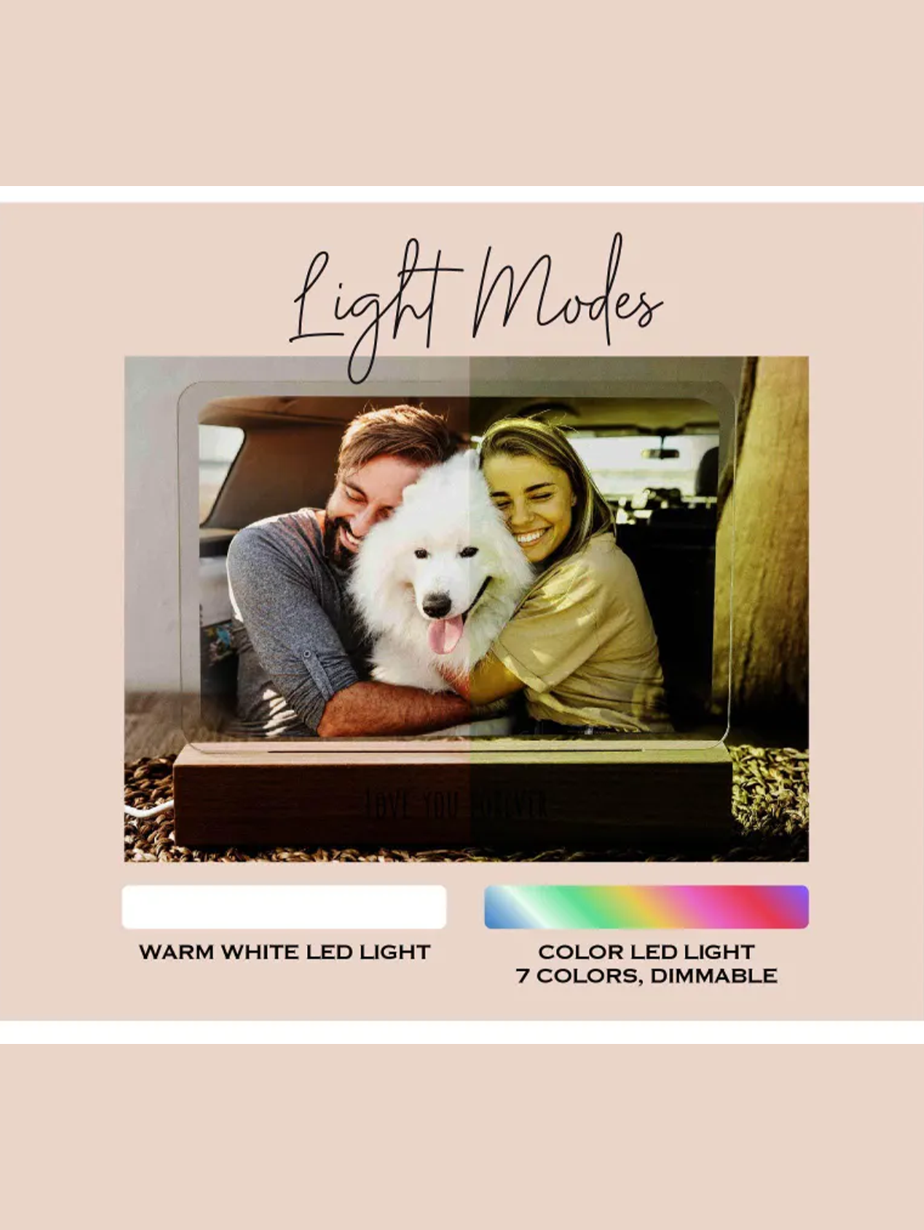 Personalized Photo Acrylic Night Light - Commemorative Gift