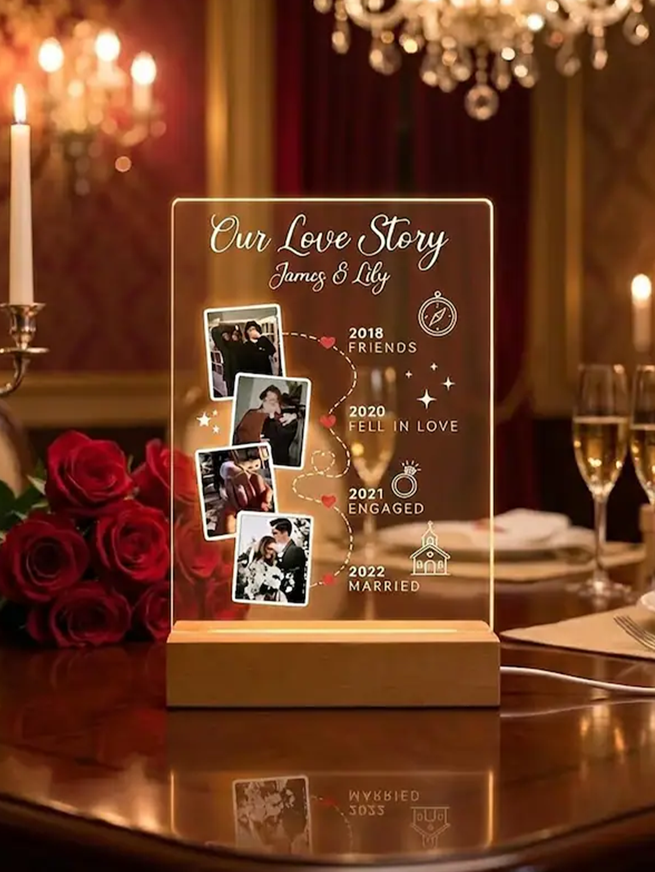 Personalized Love Story Timeline Lamp