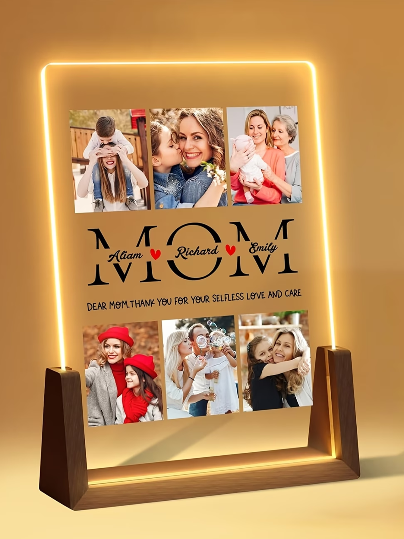Personalized Photo Collage Night Light - Gift for Mom