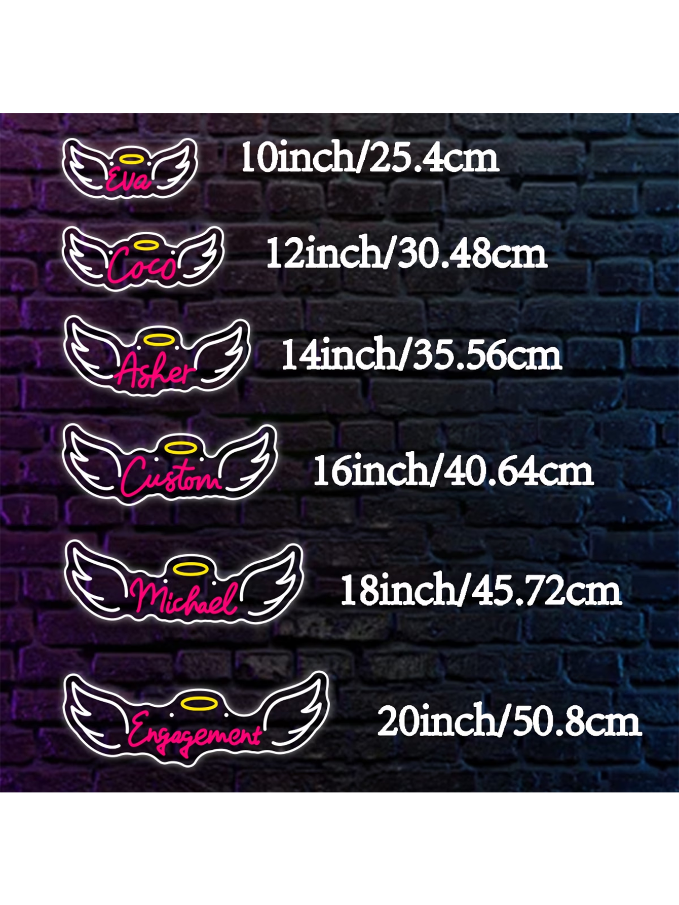 Personalized Angel Wings Neon Sign