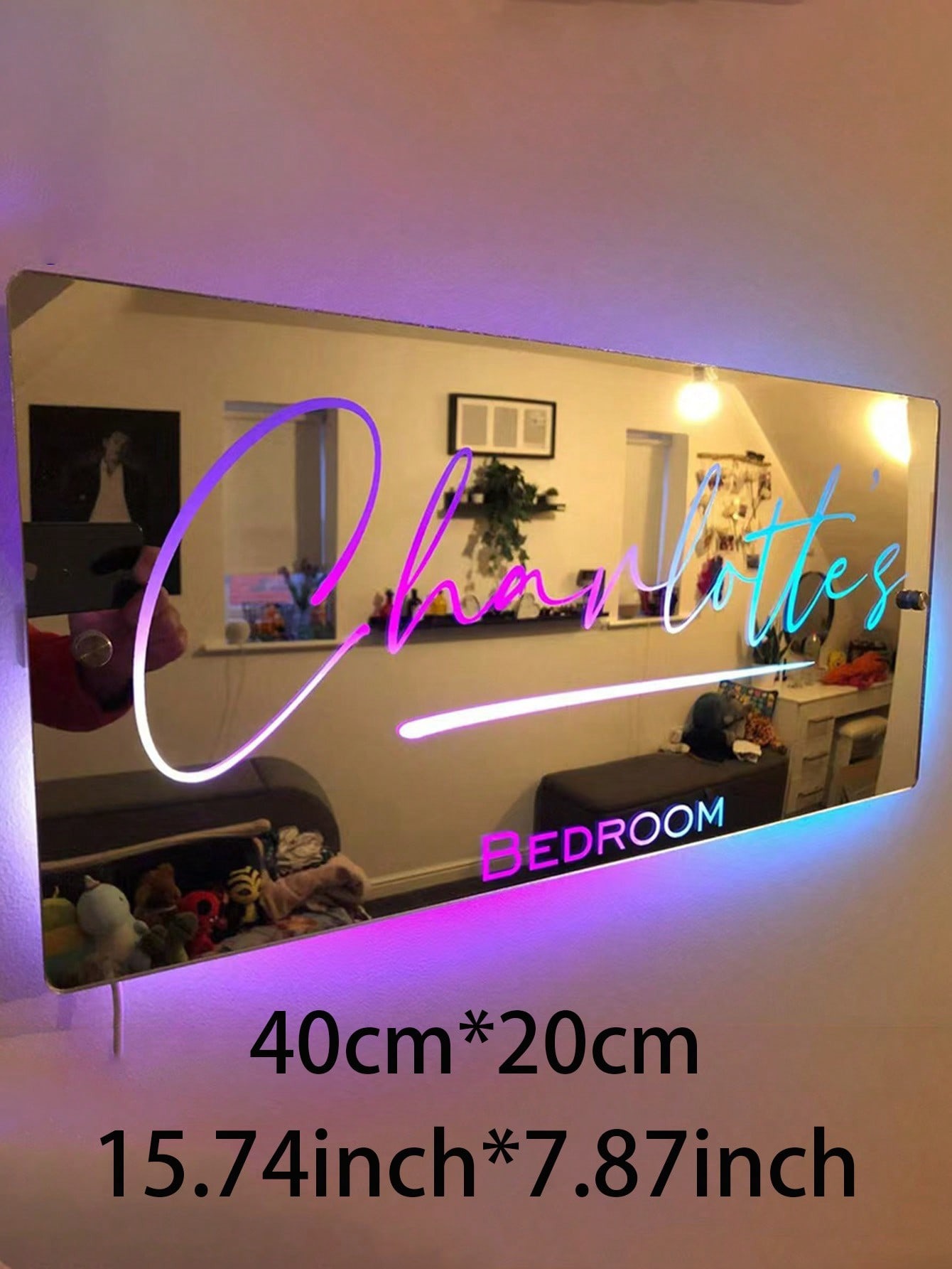 Custom LED Name Mirror Sign