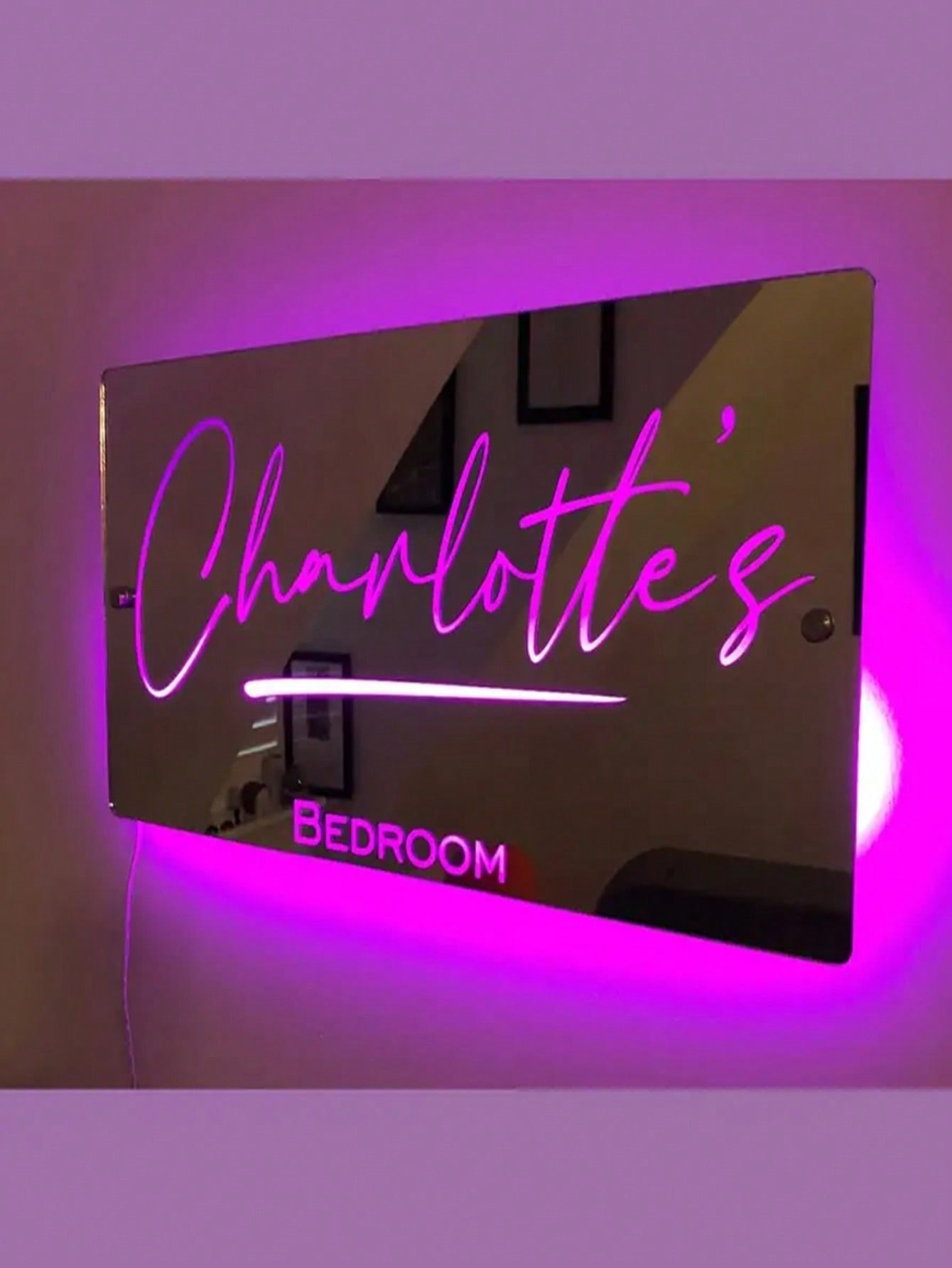 Custom LED Name Mirror Sign