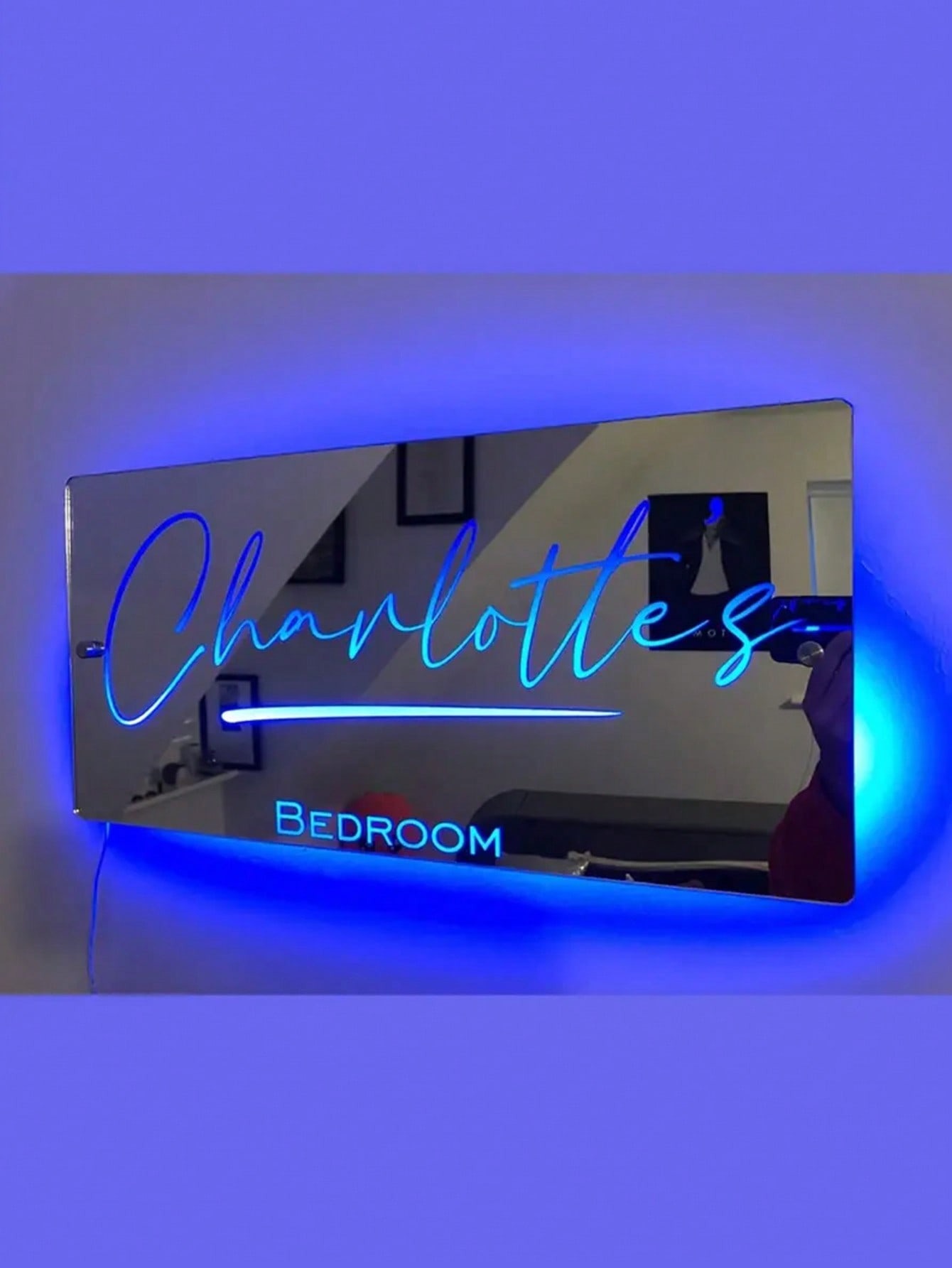 Custom LED Name Mirror Sign