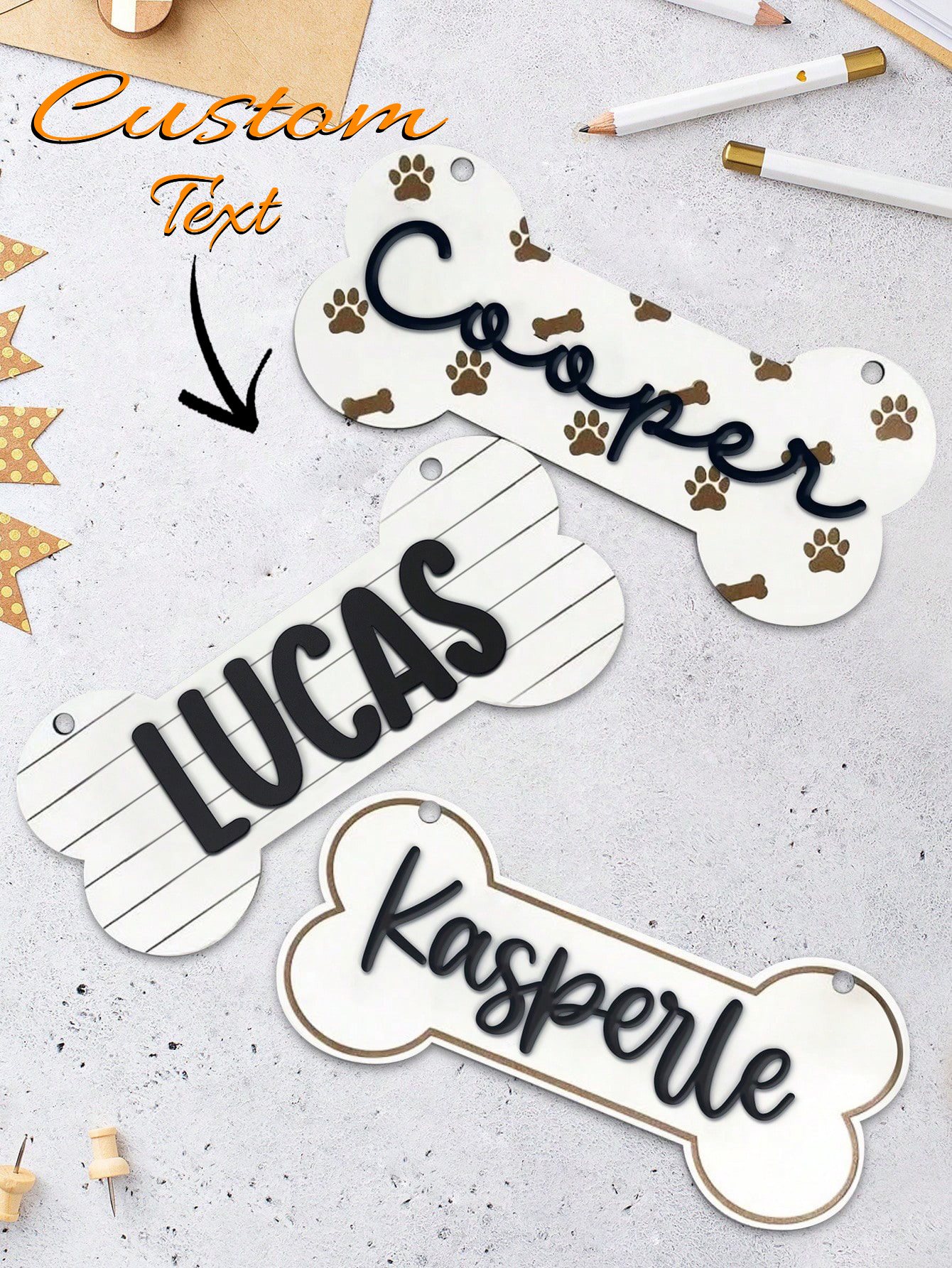 Personalized Dog Cage Name Tags, Customized Pet Identification Tags, Customized Crate Tags, Customized Dog Bone Name Tags, Customized Kennel Name Tags