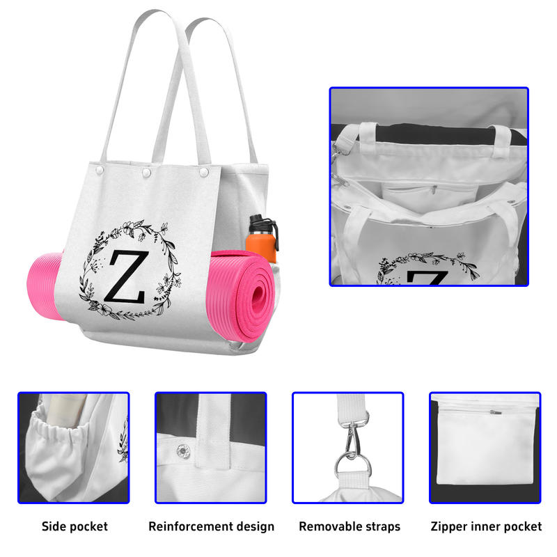 Custom Initial Yoga Tote Bag