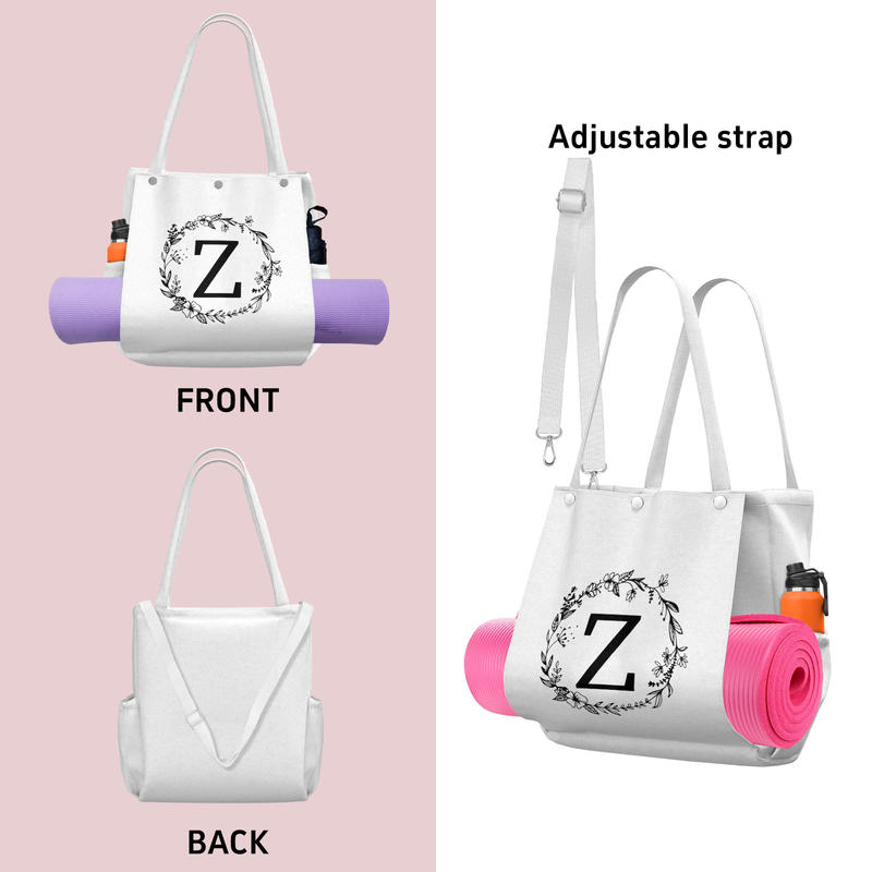 Custom Initial Yoga Tote Bag