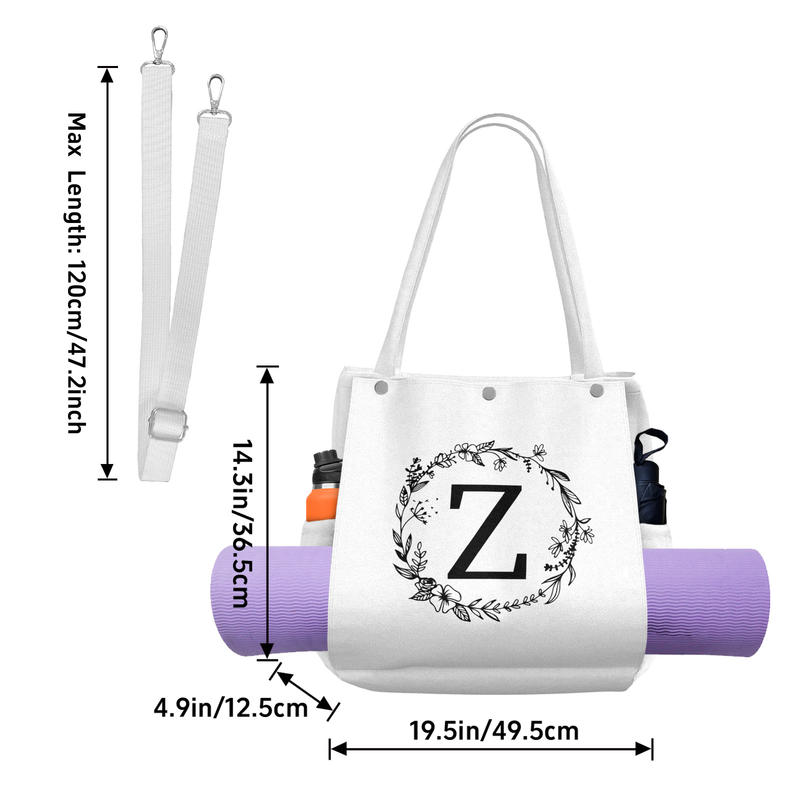 Custom Initial Yoga Tote Bag