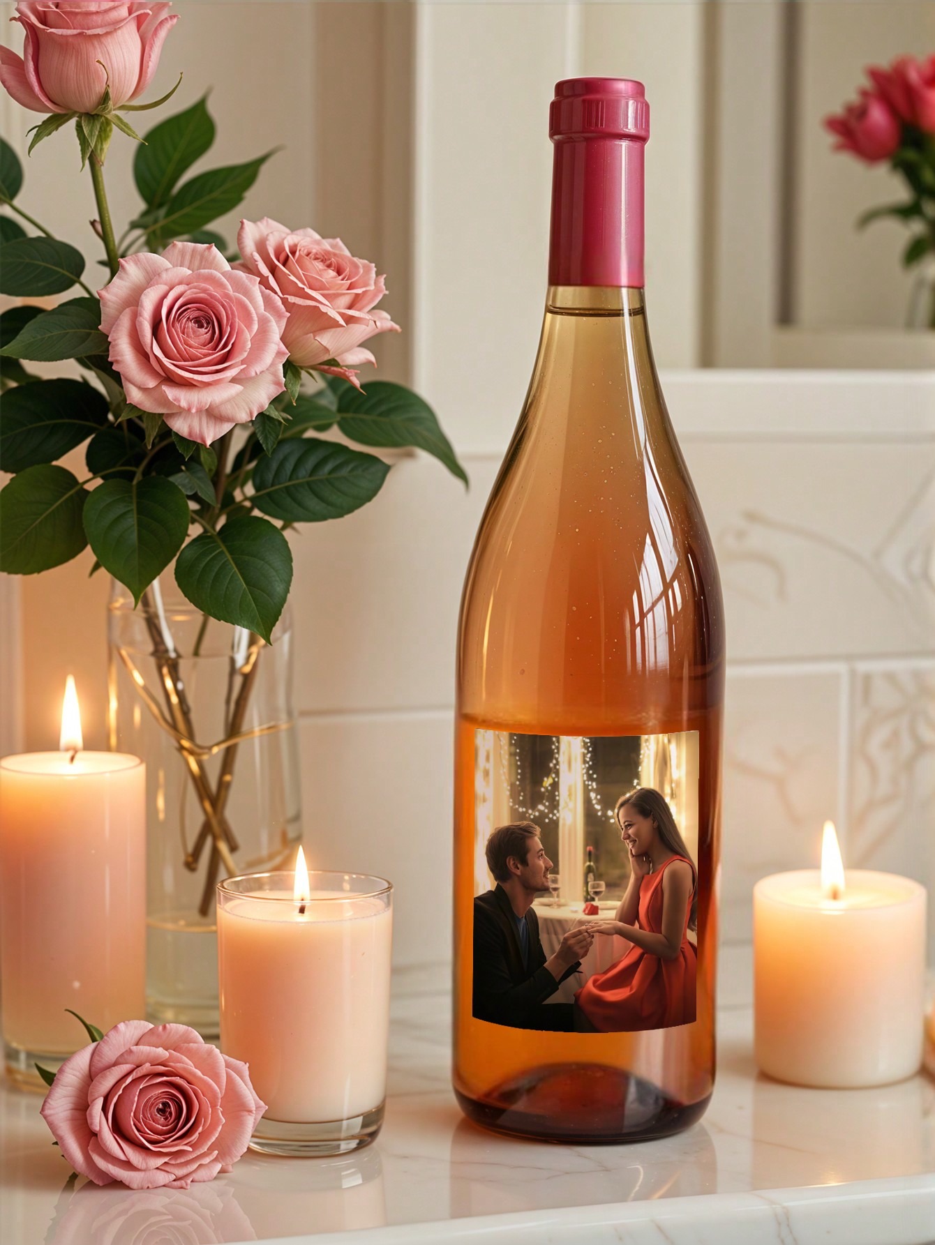 DIY Photo Wine Bottle Labels
