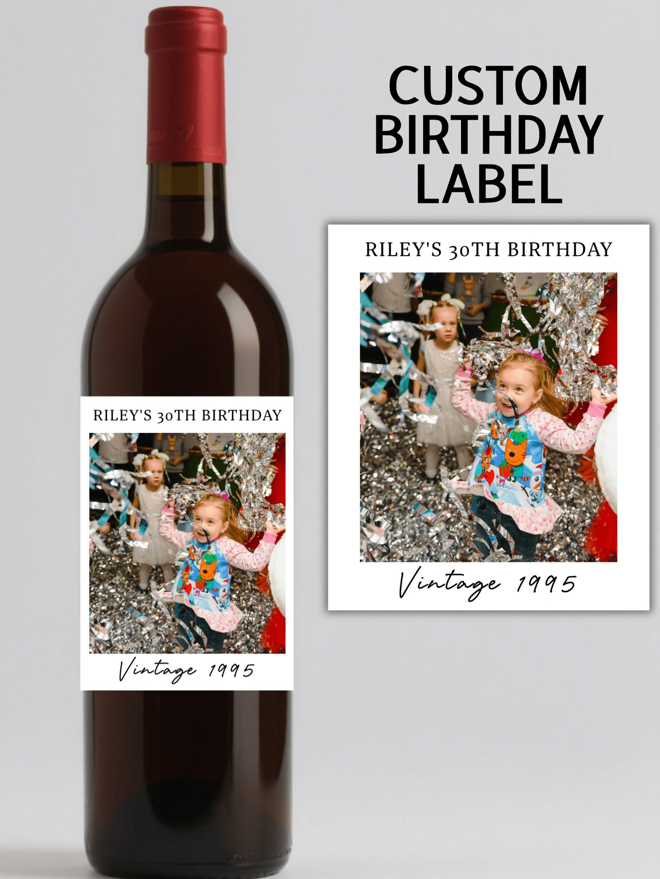DIY Waterproof Birthday Wine Label