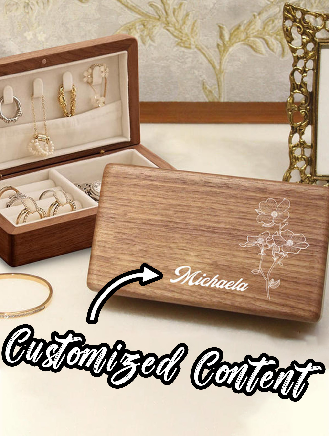 Custom Walnut Travel Jewelry Box
