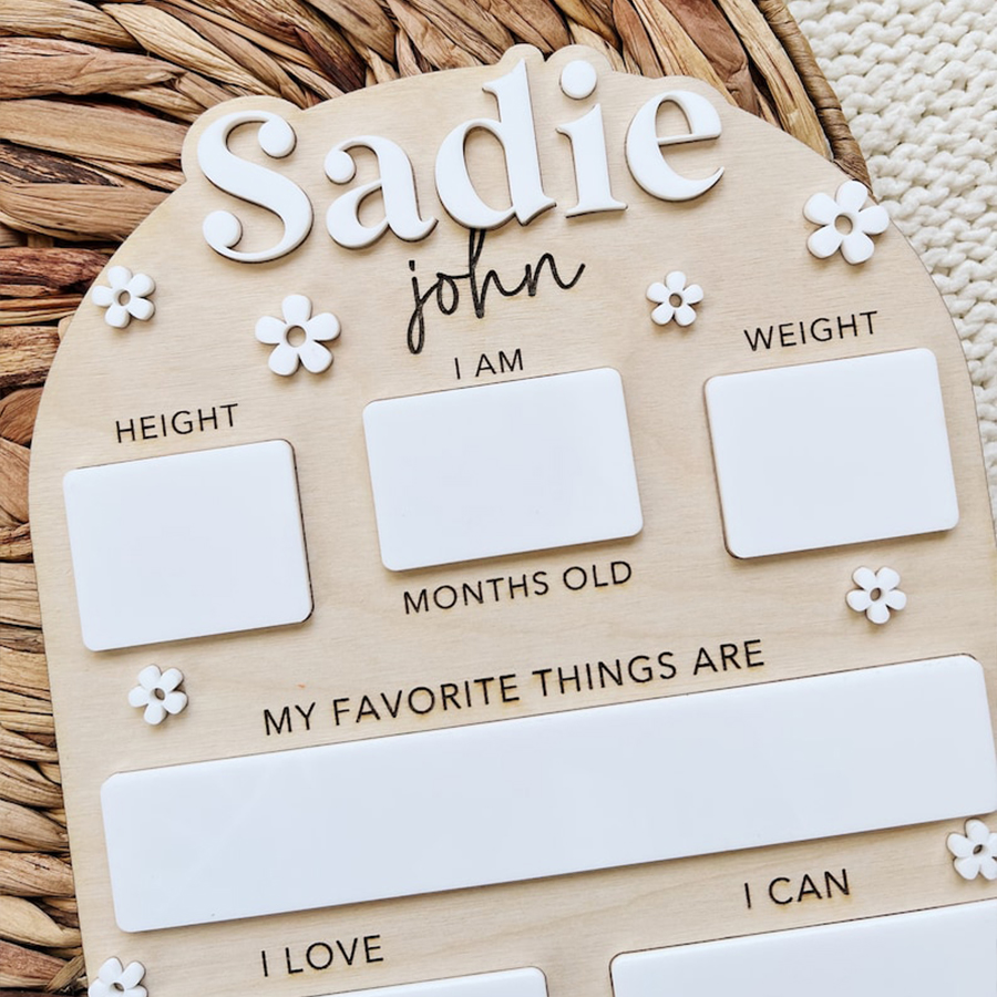 DIY Baby Milestone Board Wood Design