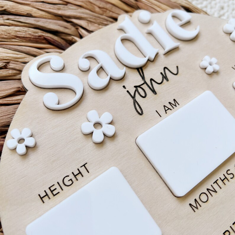 DIY Baby Milestone Board Wood Design