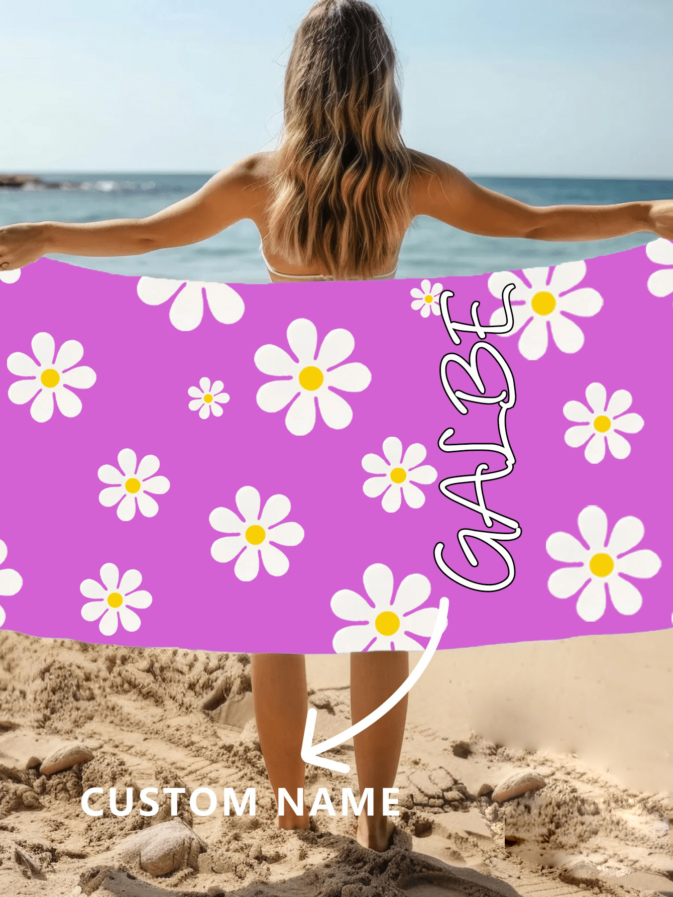 Personalized Striped Pattern Beach Towel Quick Drying