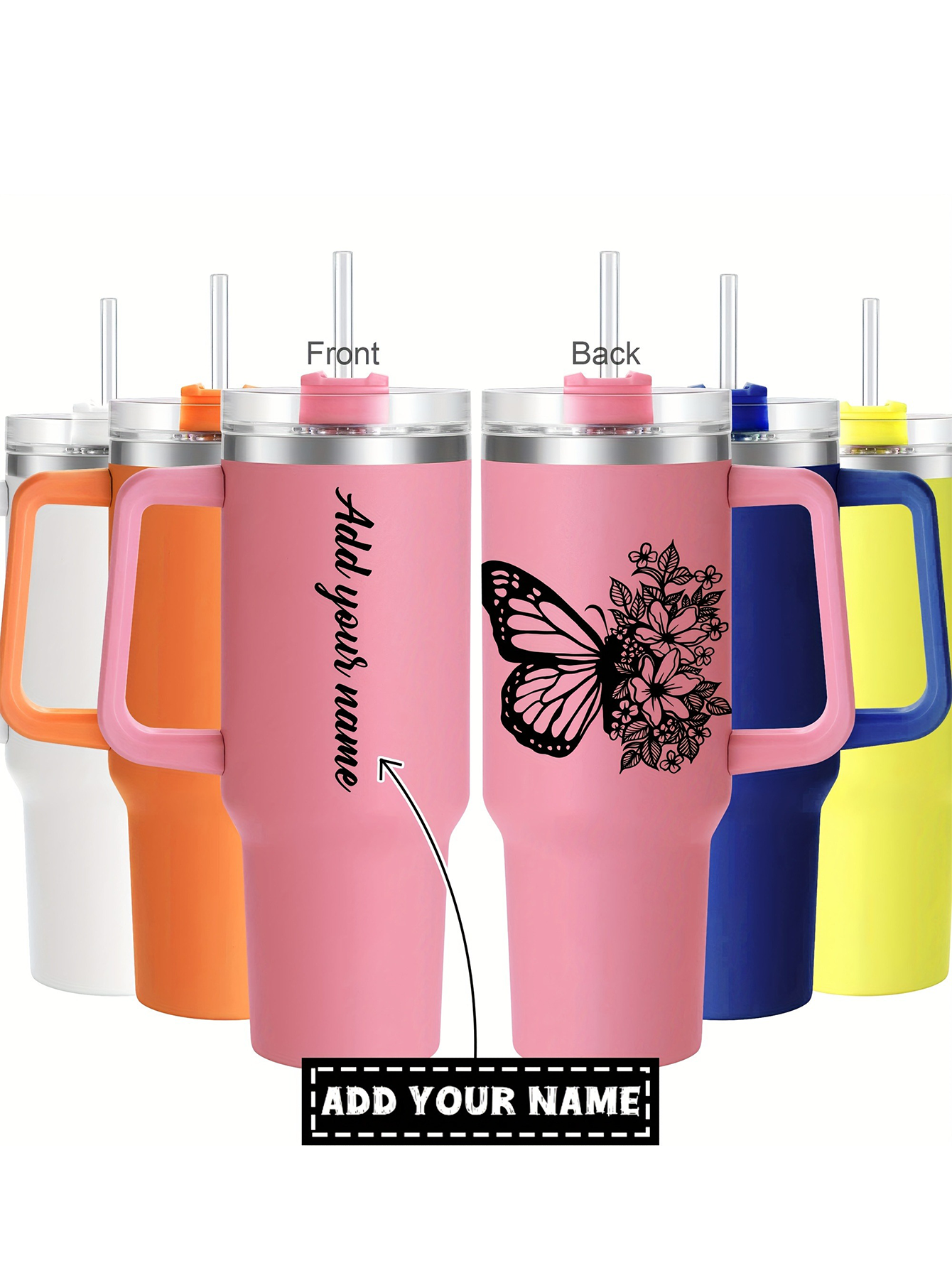 Custom Butterfly 40oz Insulated Travel Mug