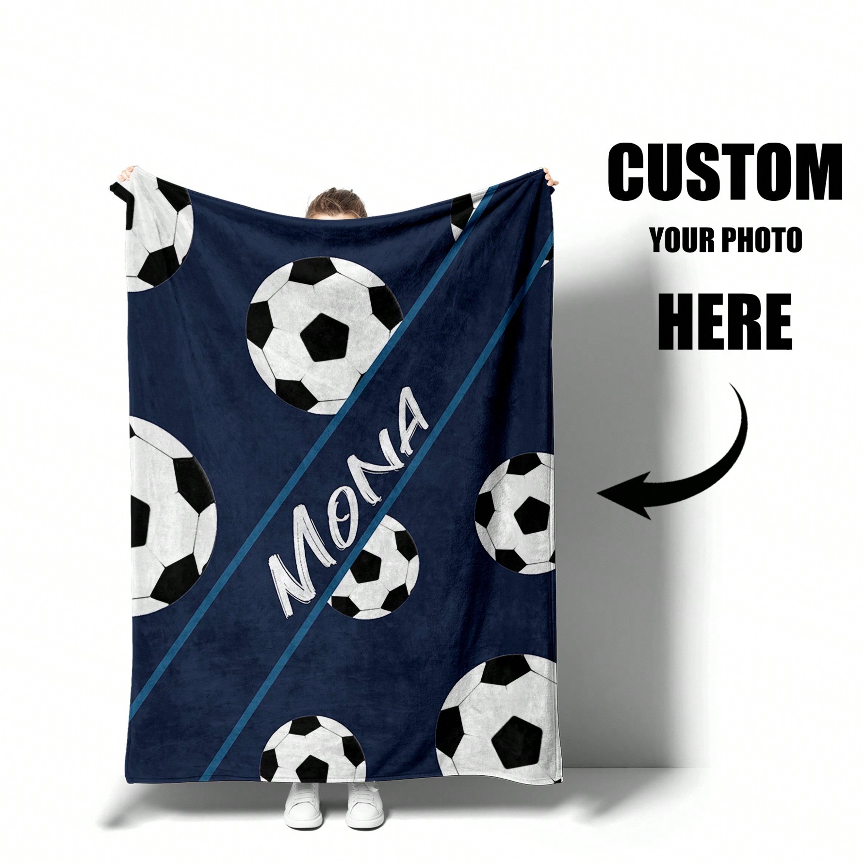 Customized Motto Blanket – Personalized Gift for Football Enthusiasts