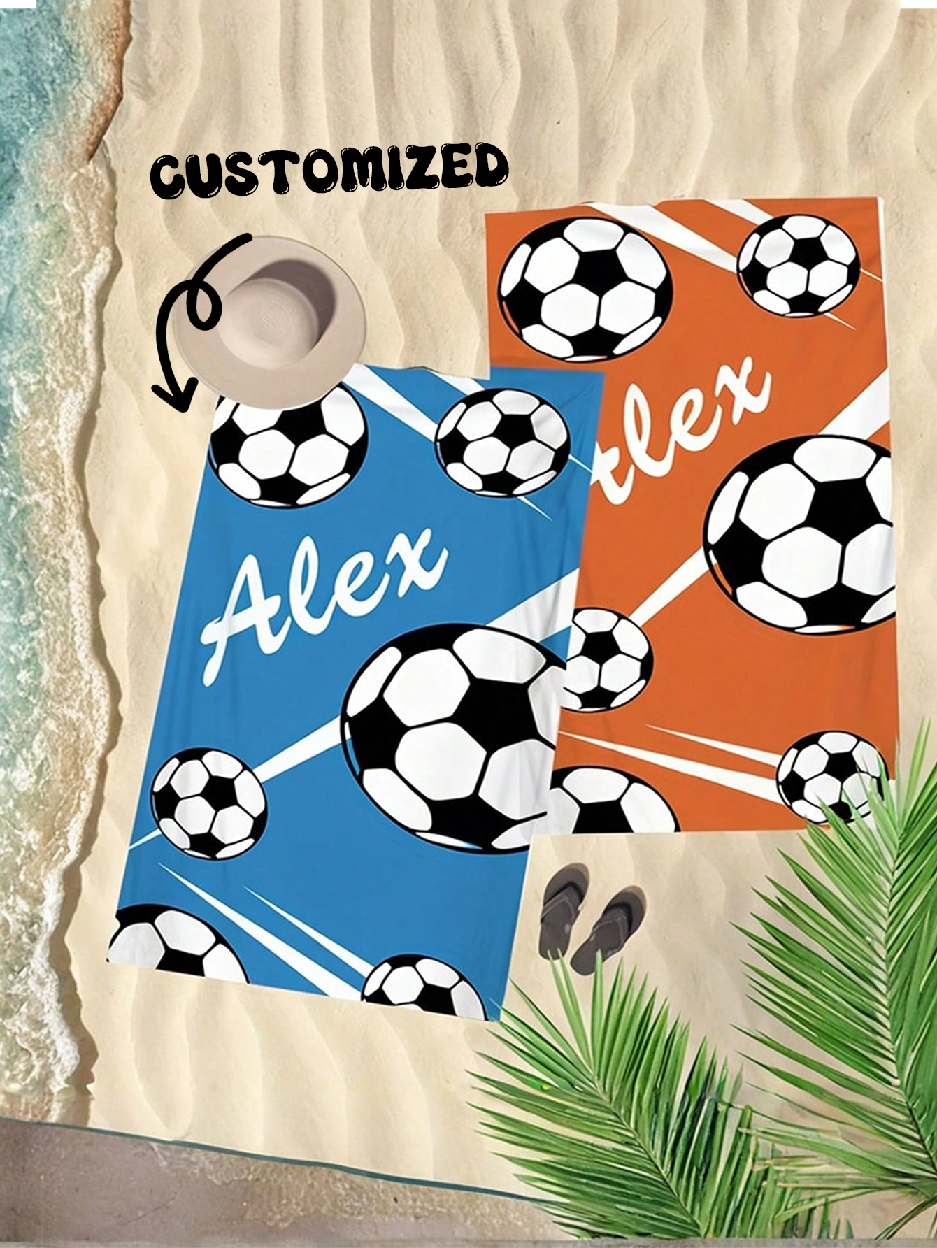 Create Your Own Soccer Patterned Beach Towel