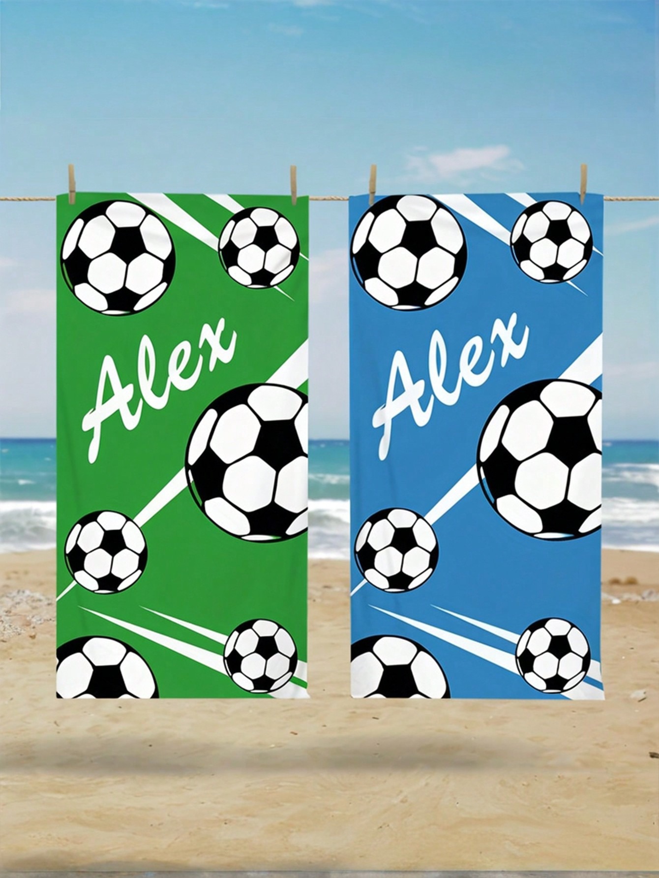 Create Your Own Soccer Patterned Beach Towel