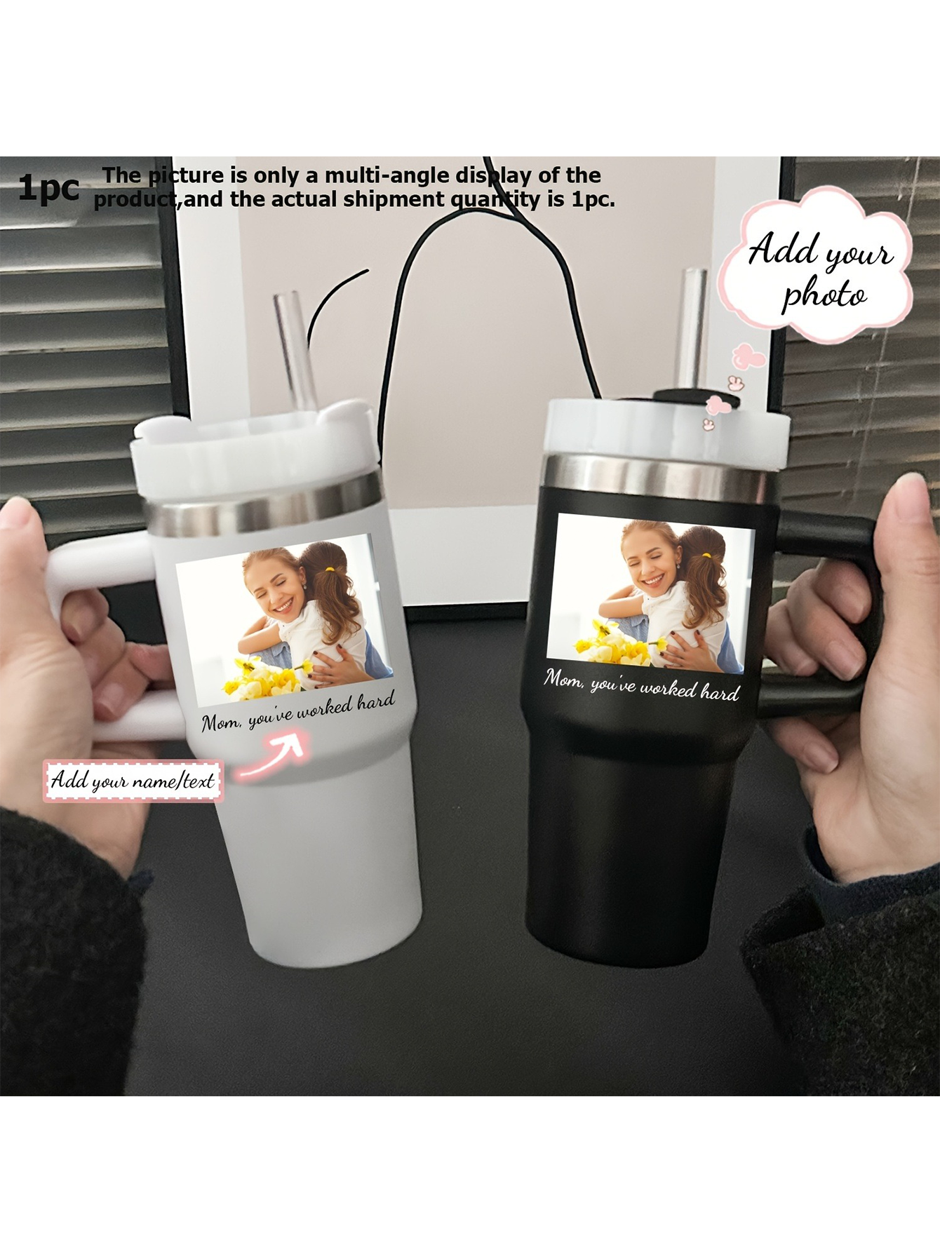 Custom 14 oz Insulated Coffee Mug Print Your Photo