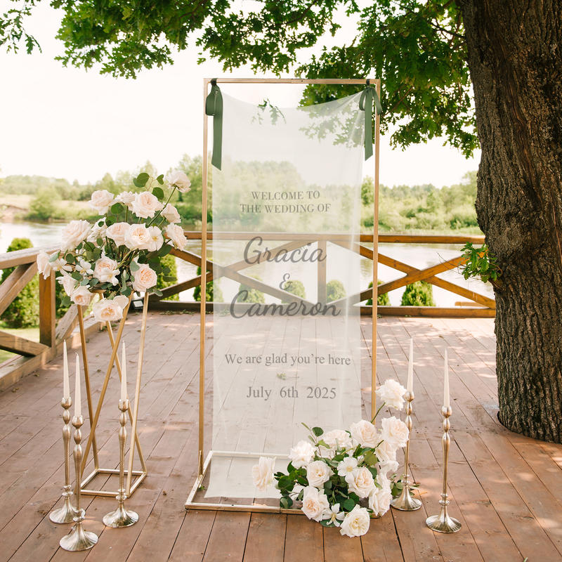 Custom Wedding Transparent Mesh Sign