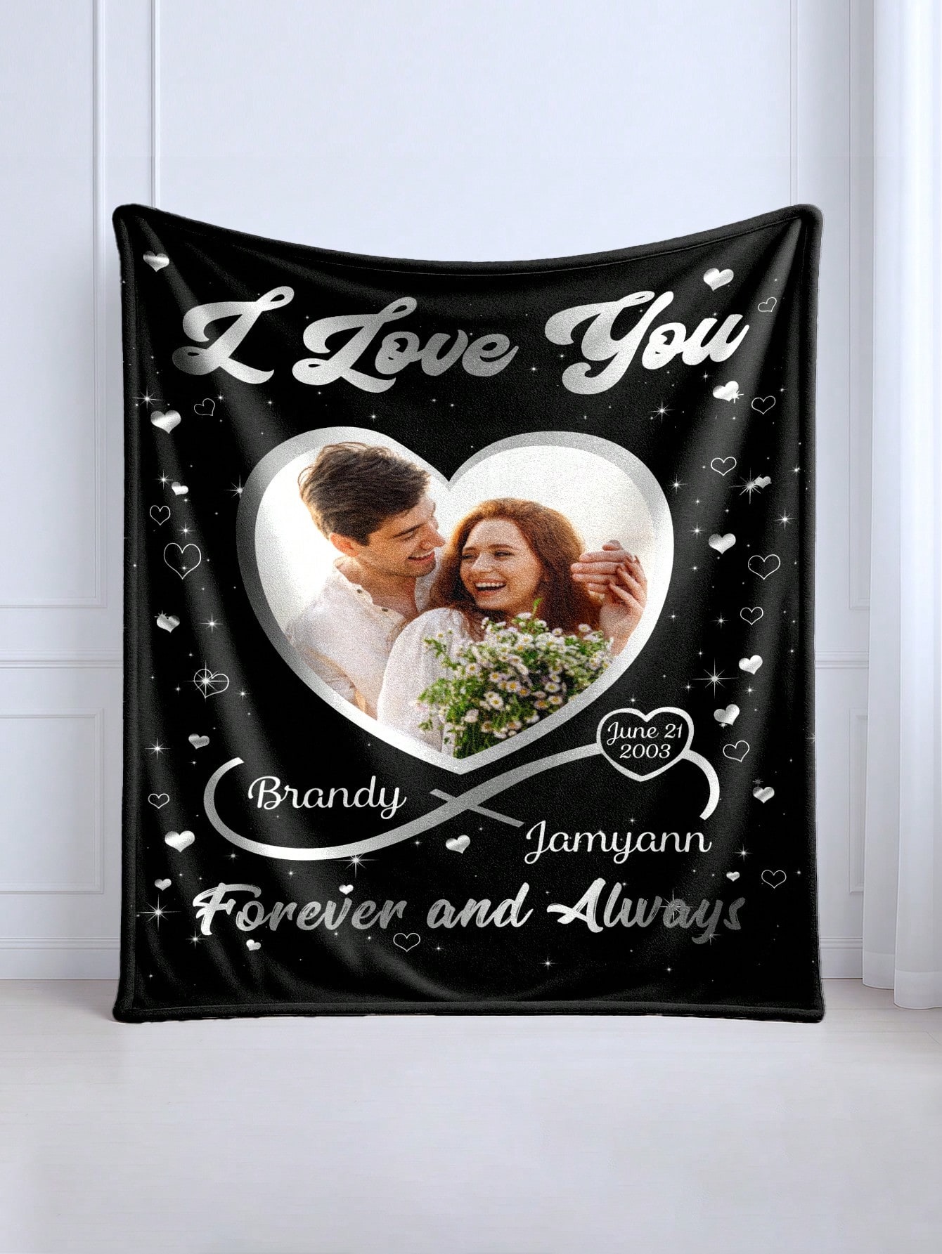 Personalized Flannel Blanket Gift for Couples