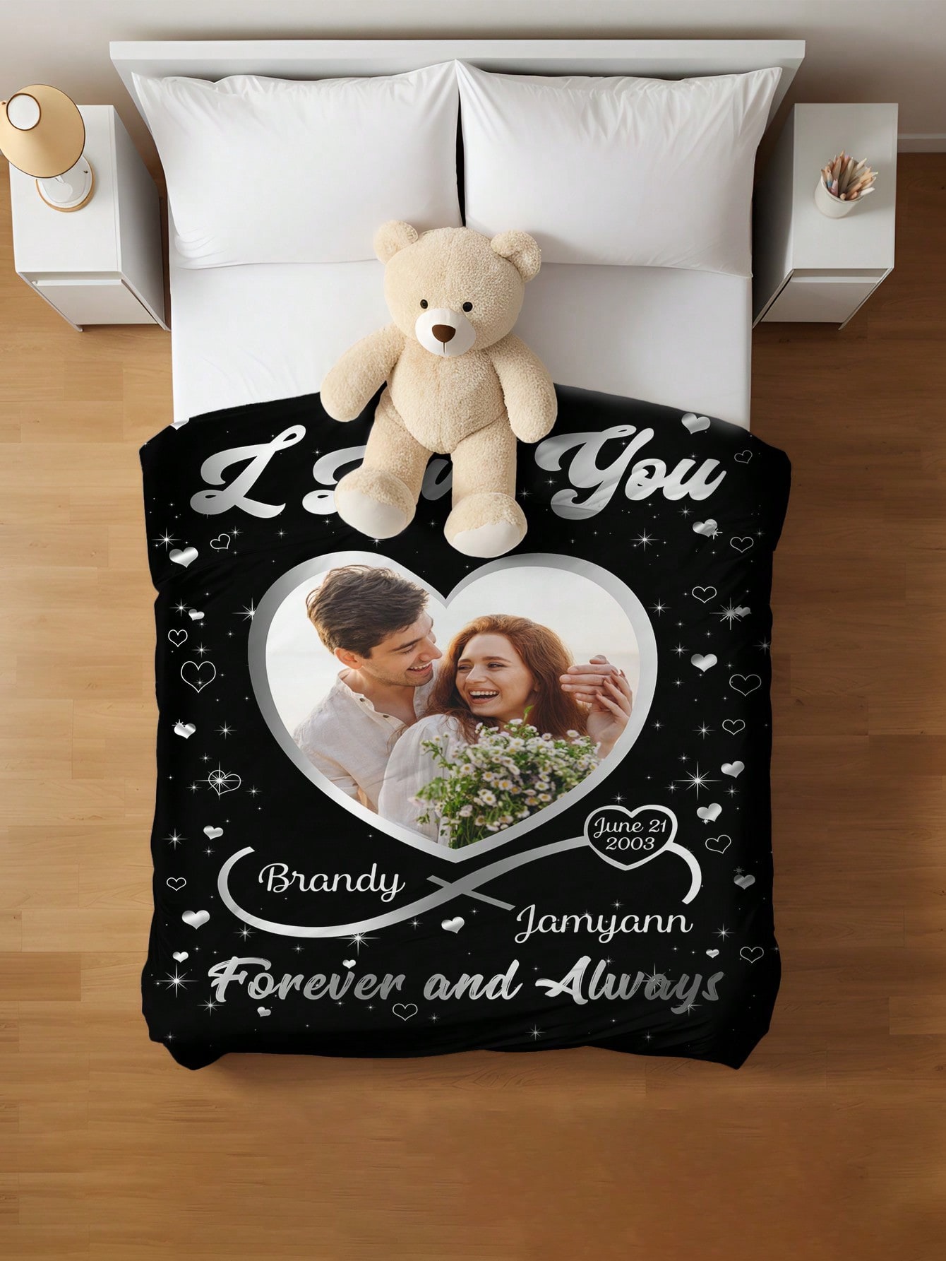 Personalized Flannel Blanket Gift for Couples