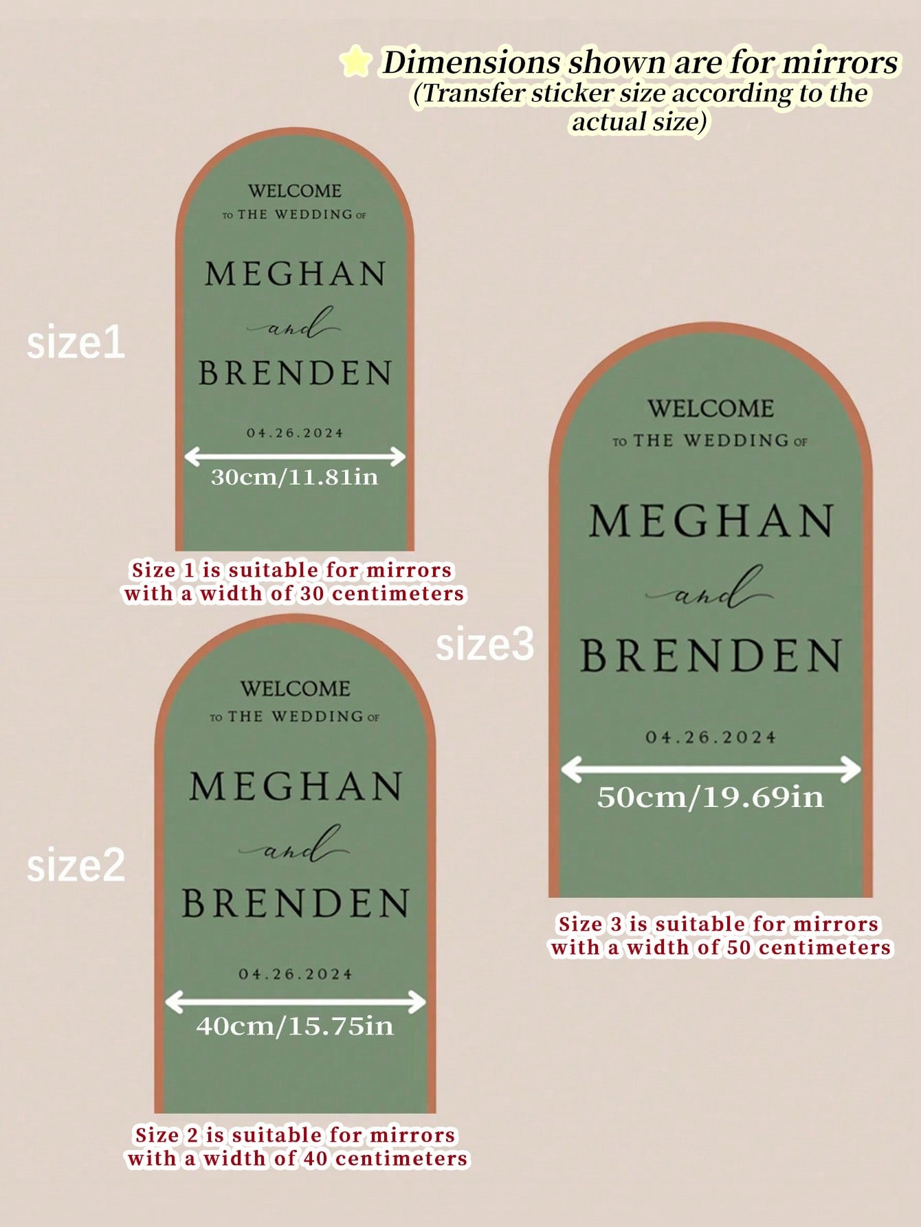 Custom Mirror Wedding Decal Sticker