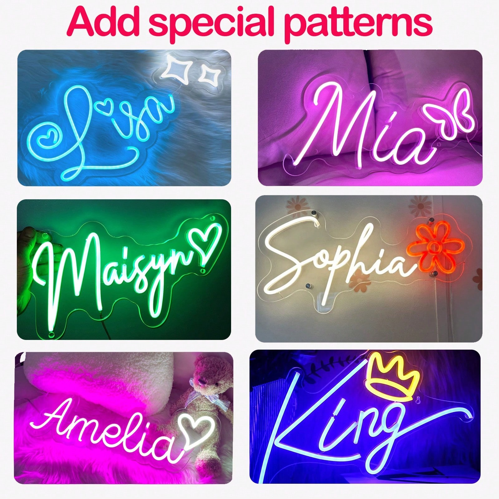 Custom Name Sign Room Decor Neon Pink