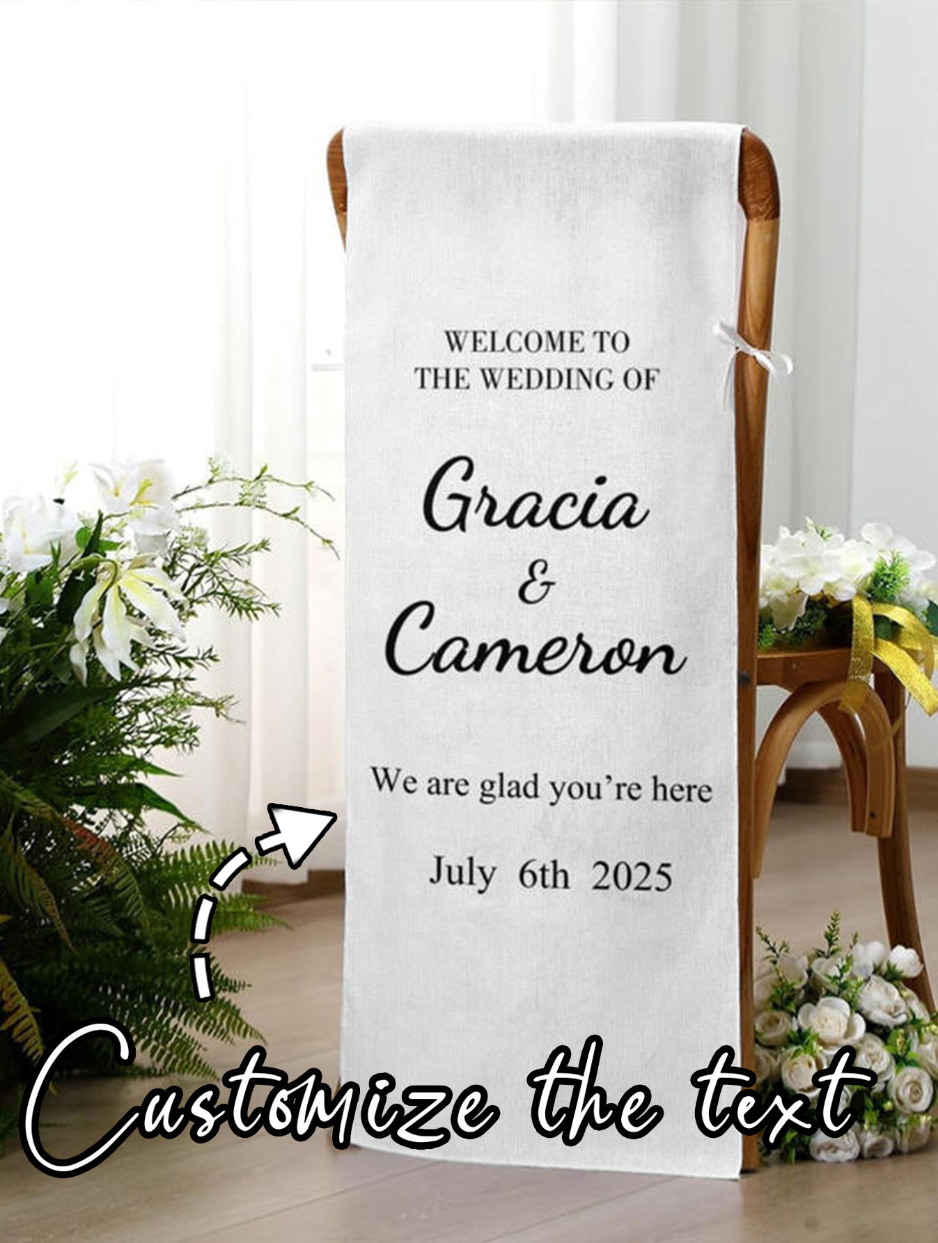Wedding Chair Sign – Personalized Reserved Seat Decoration
